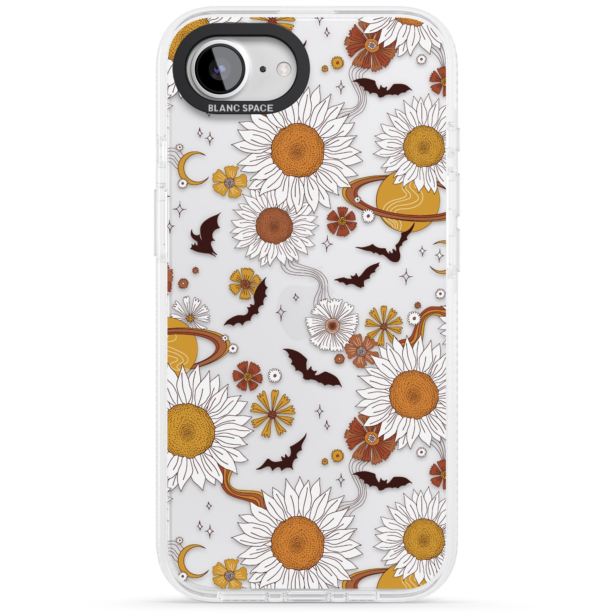 Halloween Bats and Planets iPhone 16e Clear Case Impact Air - Blanc Space