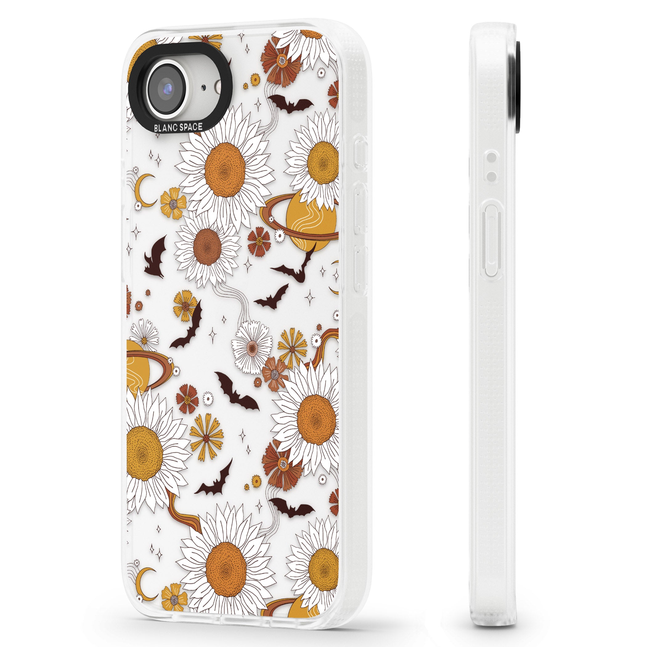 Halloween Bats and Planets iPhone 16e Clear Case Impact Air - Blanc Space