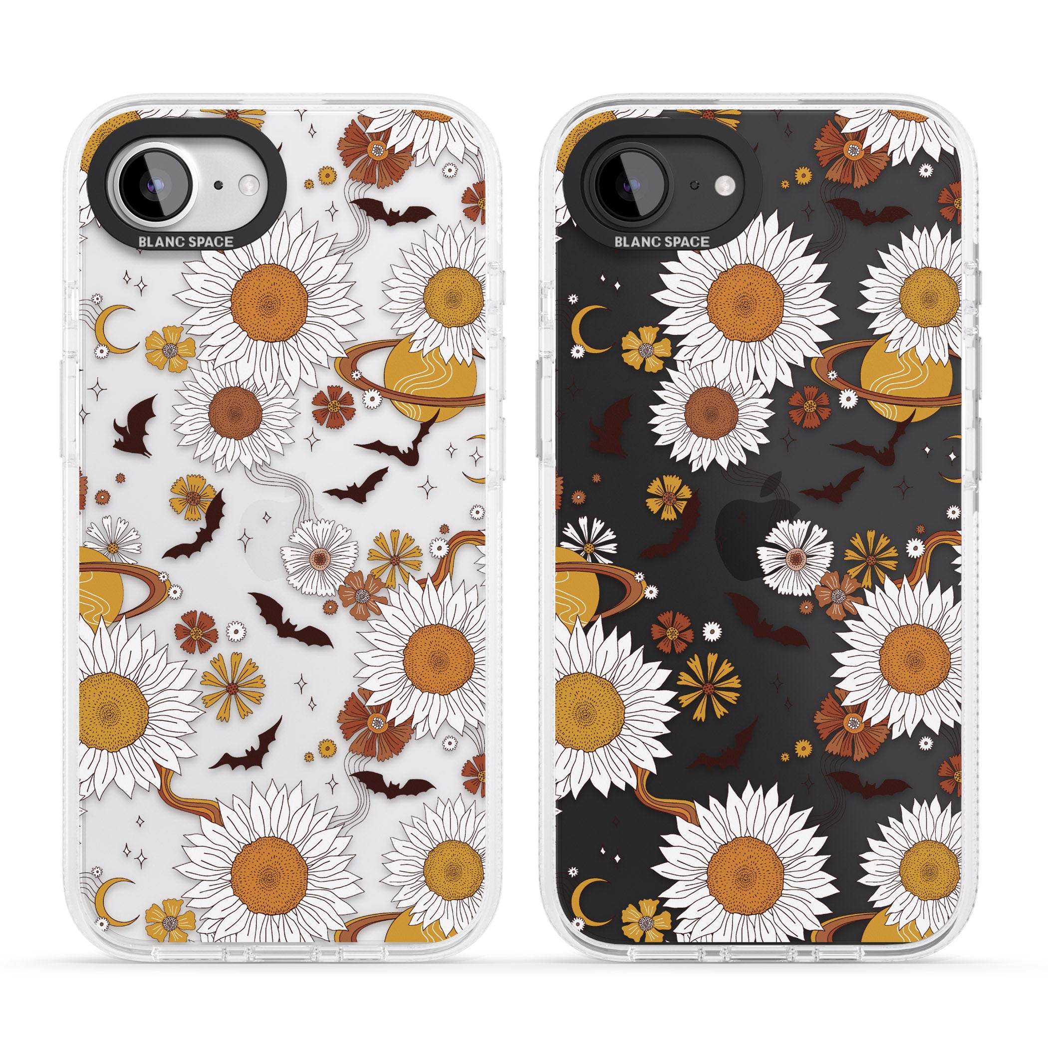 Halloween Bats and Planets iPhone 16e Clear Case Impact Air - Blanc Space