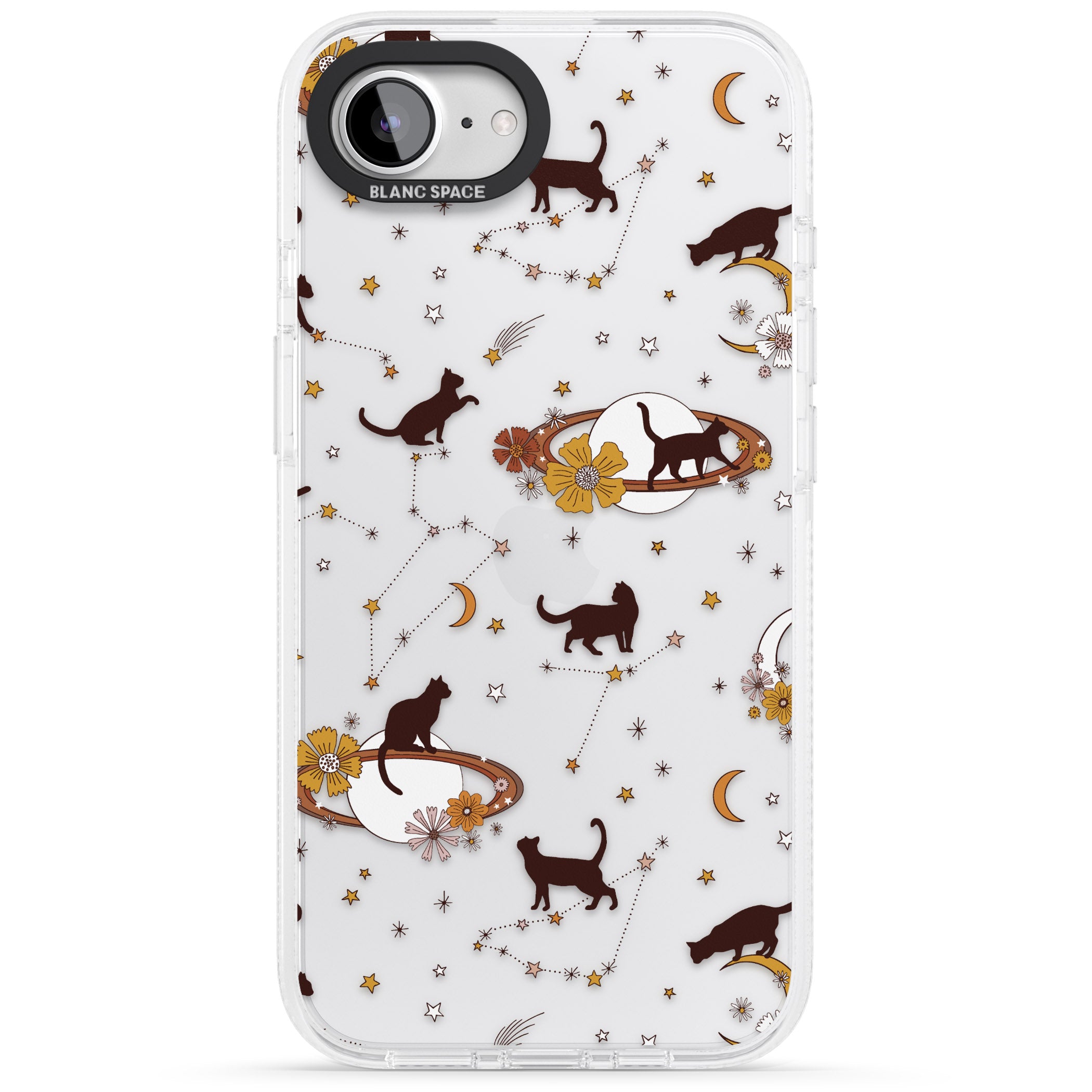 Halloween Cats and Astrology iPhone 16e Clear Case Impact Air - Blanc Space