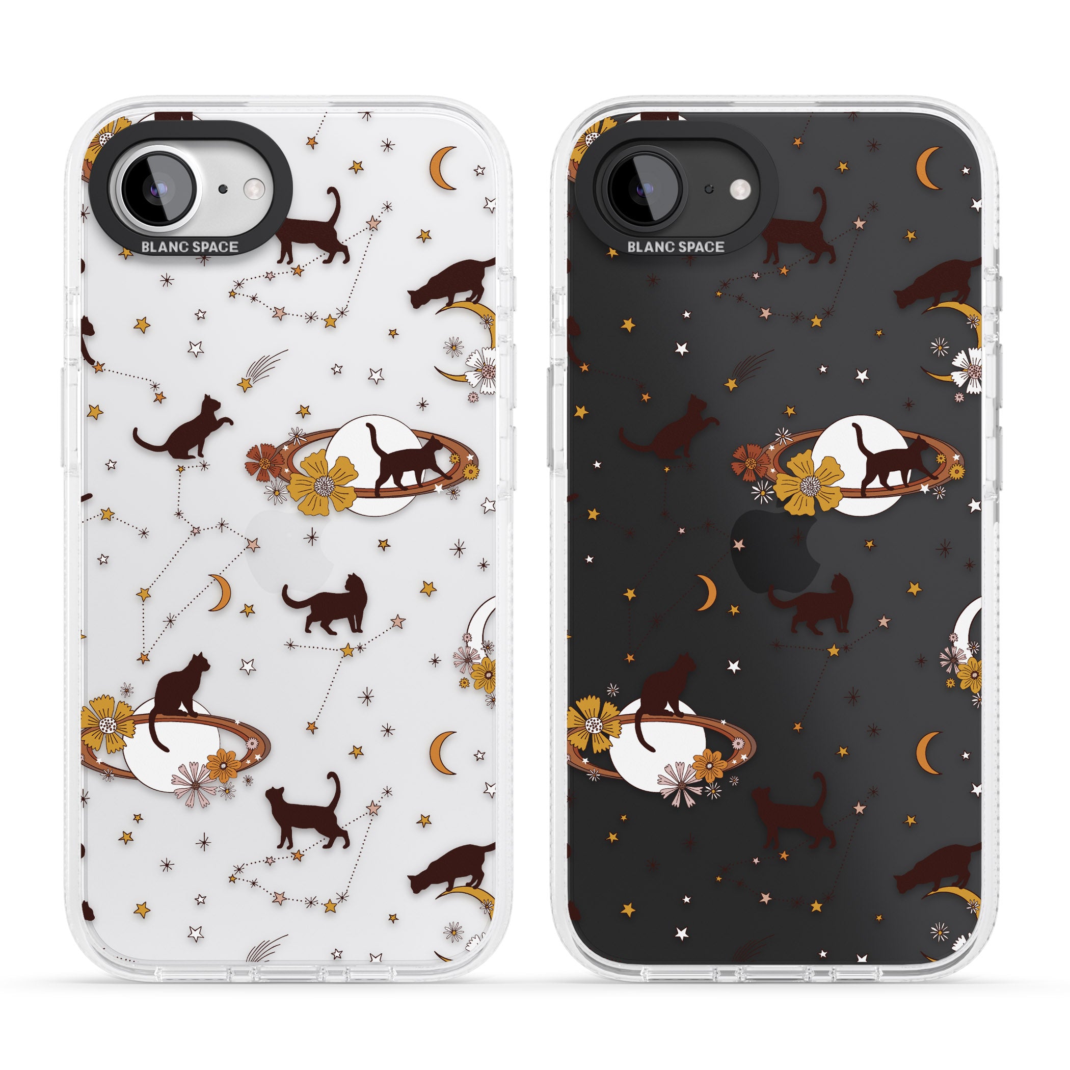 Halloween Cats and Astrology iPhone 16e Clear Case Impact Air - Blanc Space