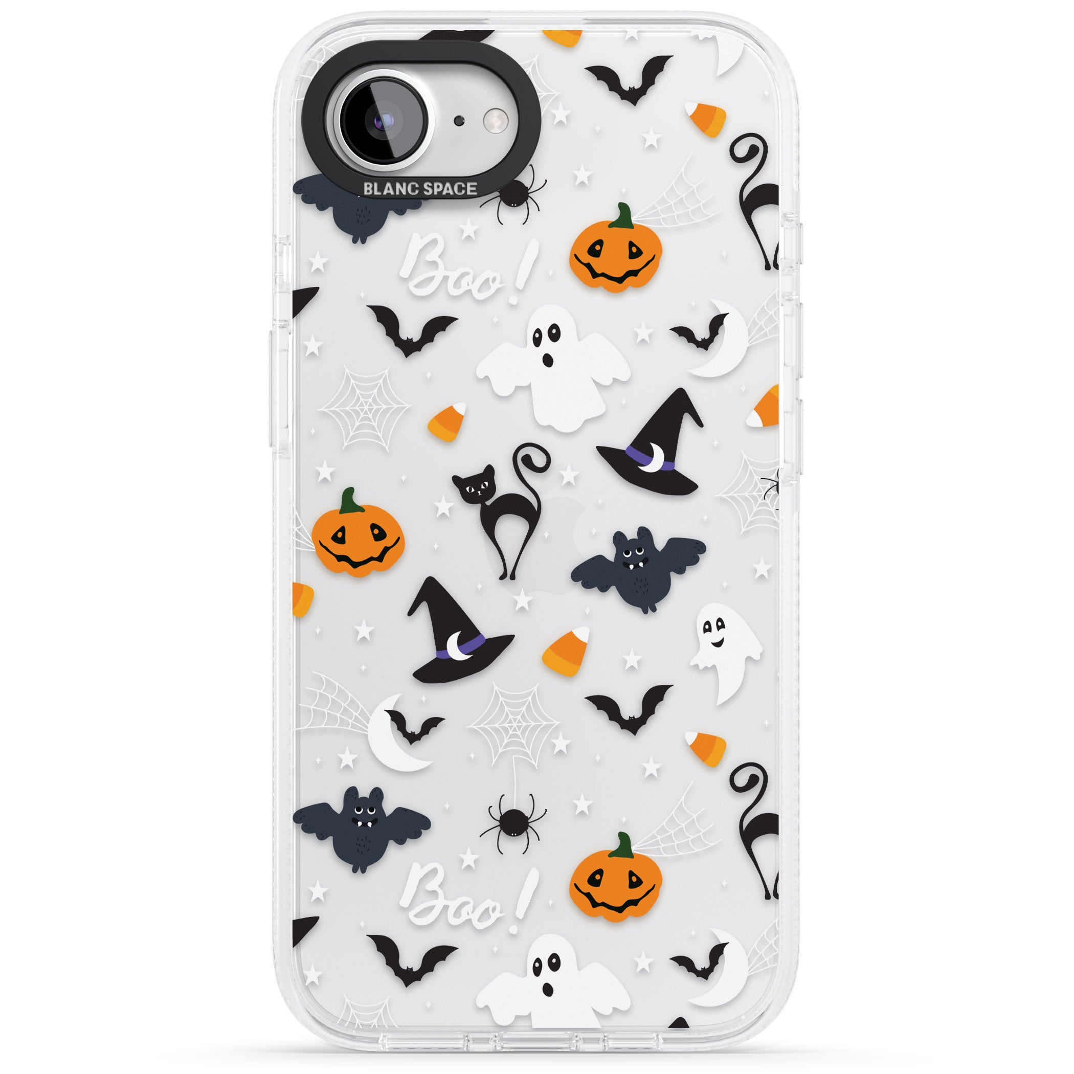 Halloween Mix Pattern iPhone 16e Clear Case Impact Air - Blanc Space
