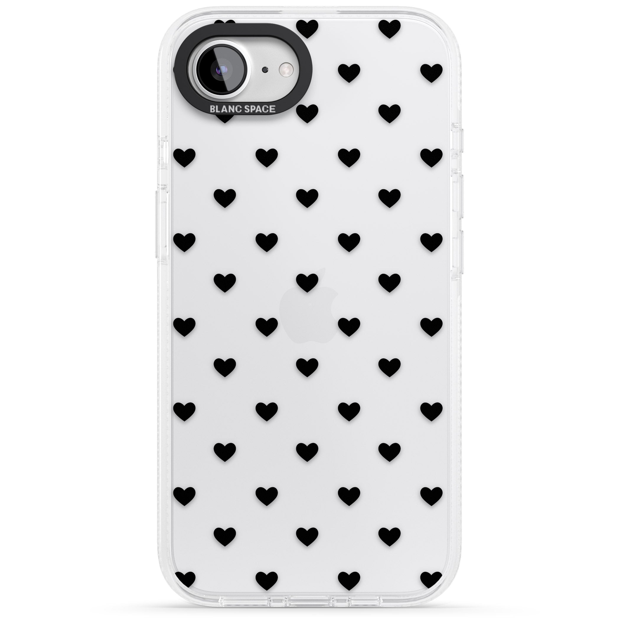 Small Heart Pattern: White & iPhone 16e Clear Case Impact Air - Blanc Space