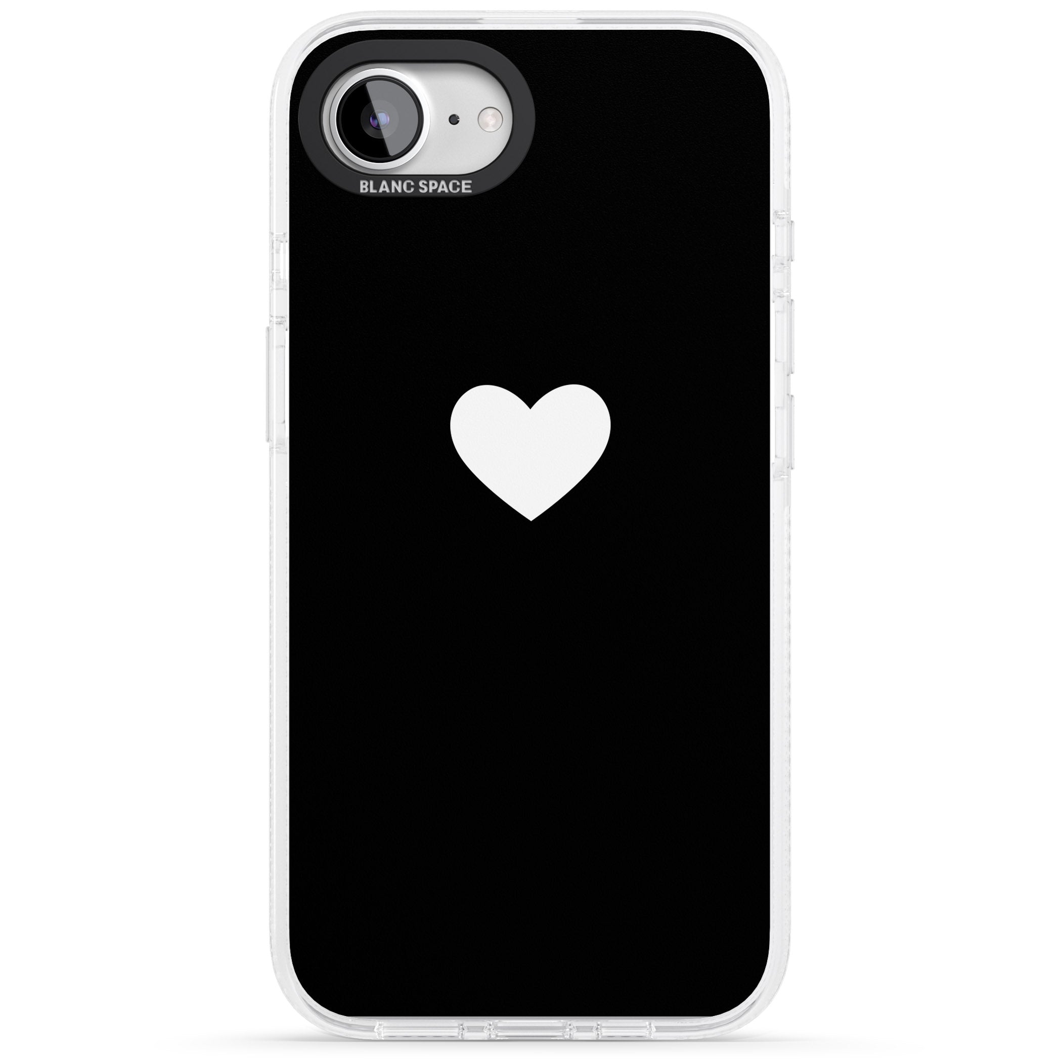 Single Heart Design: White & iPhone 16e Clear Case Impact Air - Blanc Space