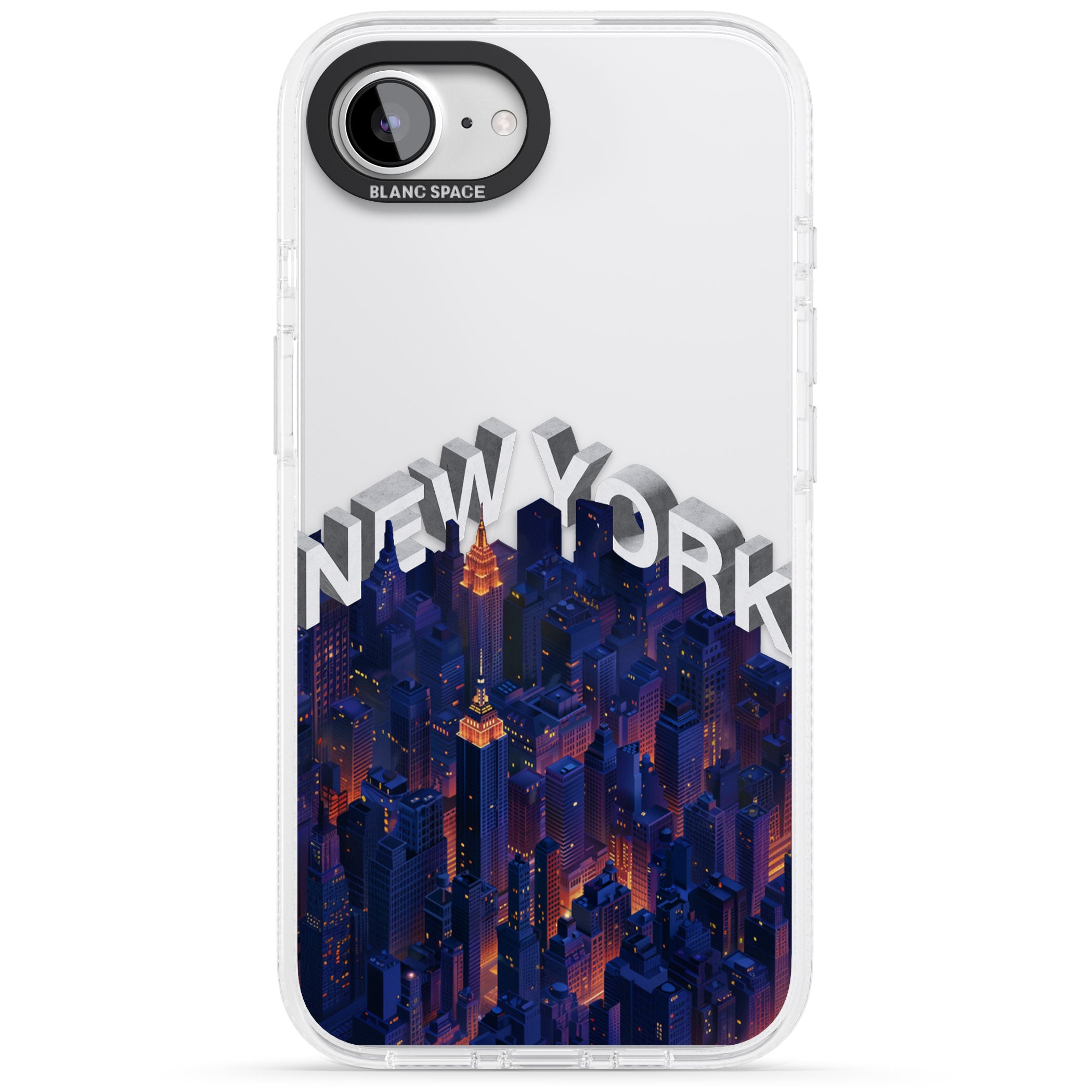 New York City iPhone 16e Clear Case Impact Air - Blanc Space