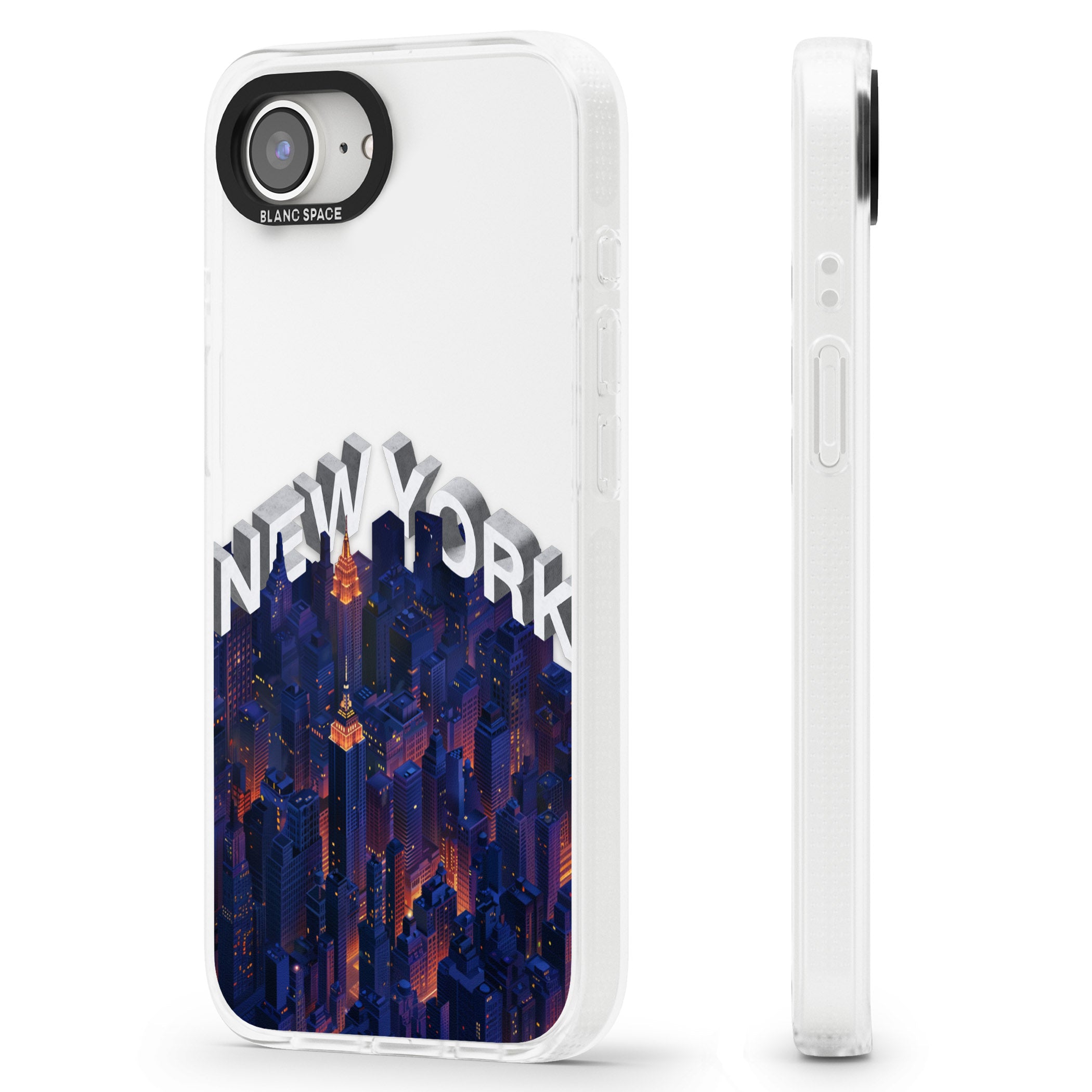 New York City iPhone 16e Clear Case Impact Air - Blanc Space