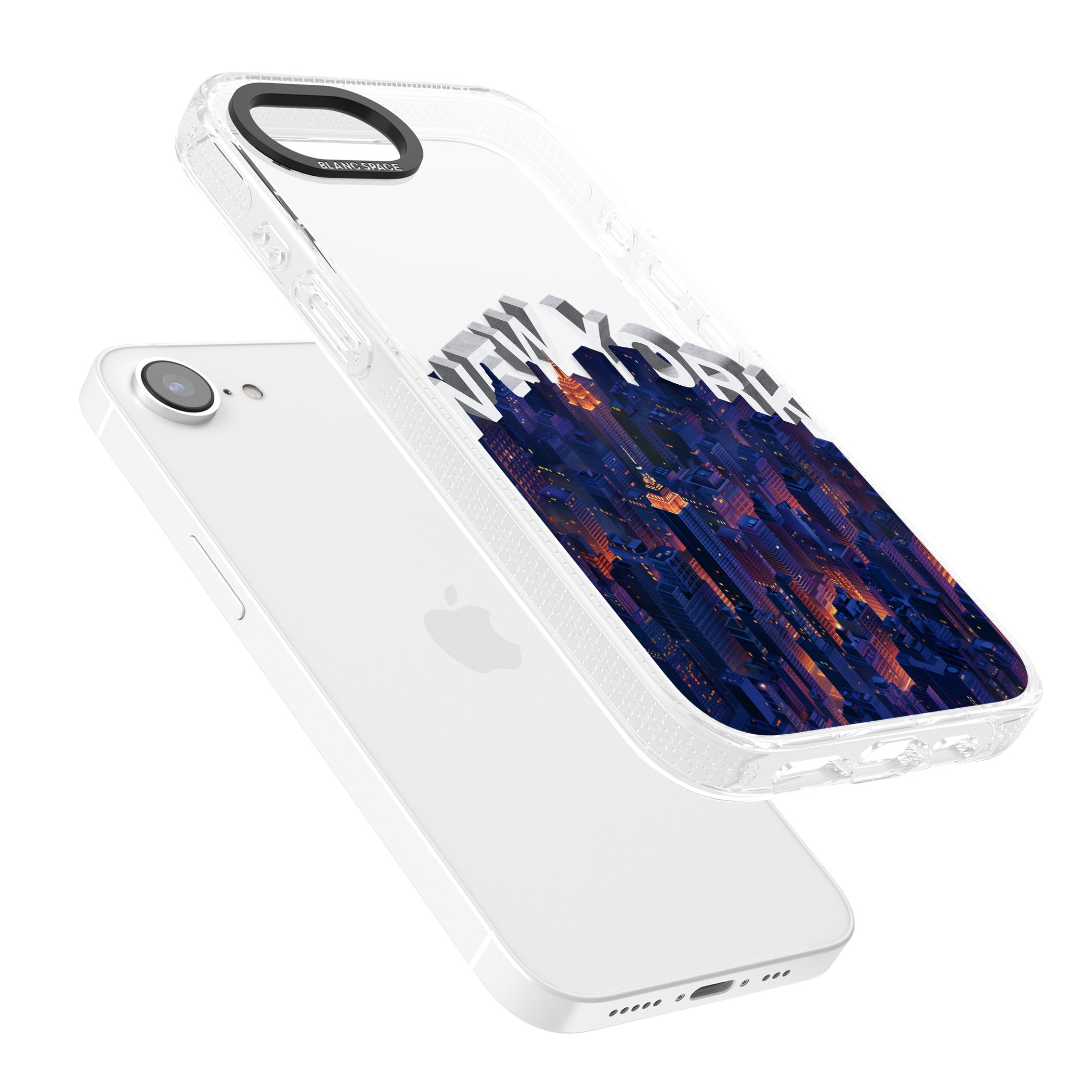 New York City iPhone 16e Clear Case Impact Air - Blanc Space