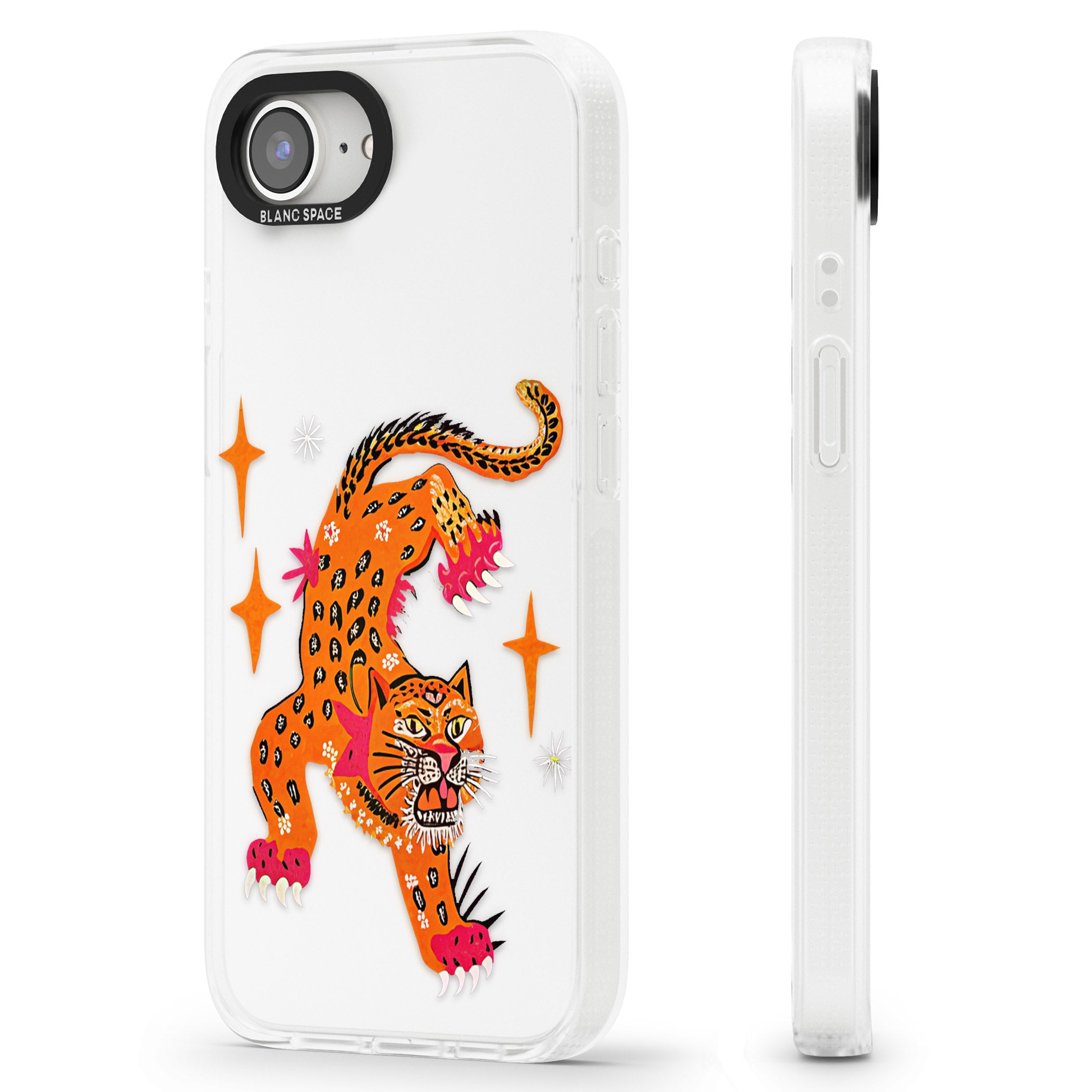 Fierce Jaguar (Clear) iPhone 16e Clear Case Impact Air - Blanc Space