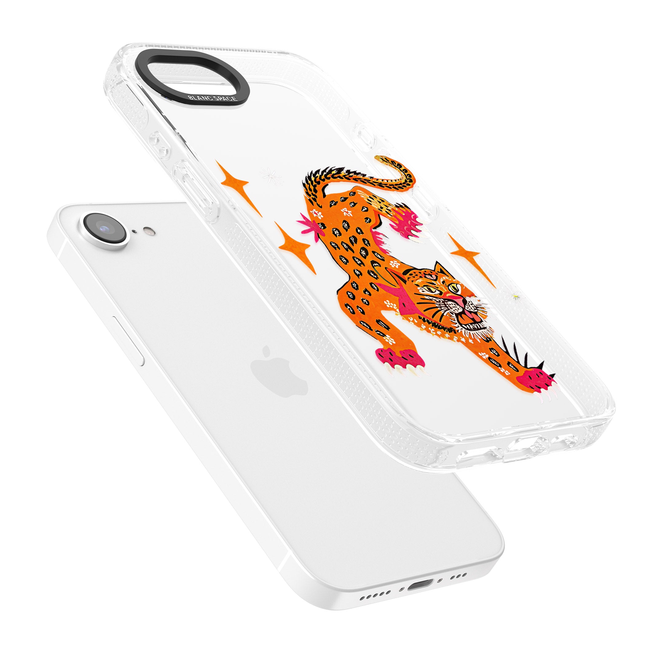 Fierce Jaguar (Clear) iPhone 16e Clear Case Impact Air - Blanc Space