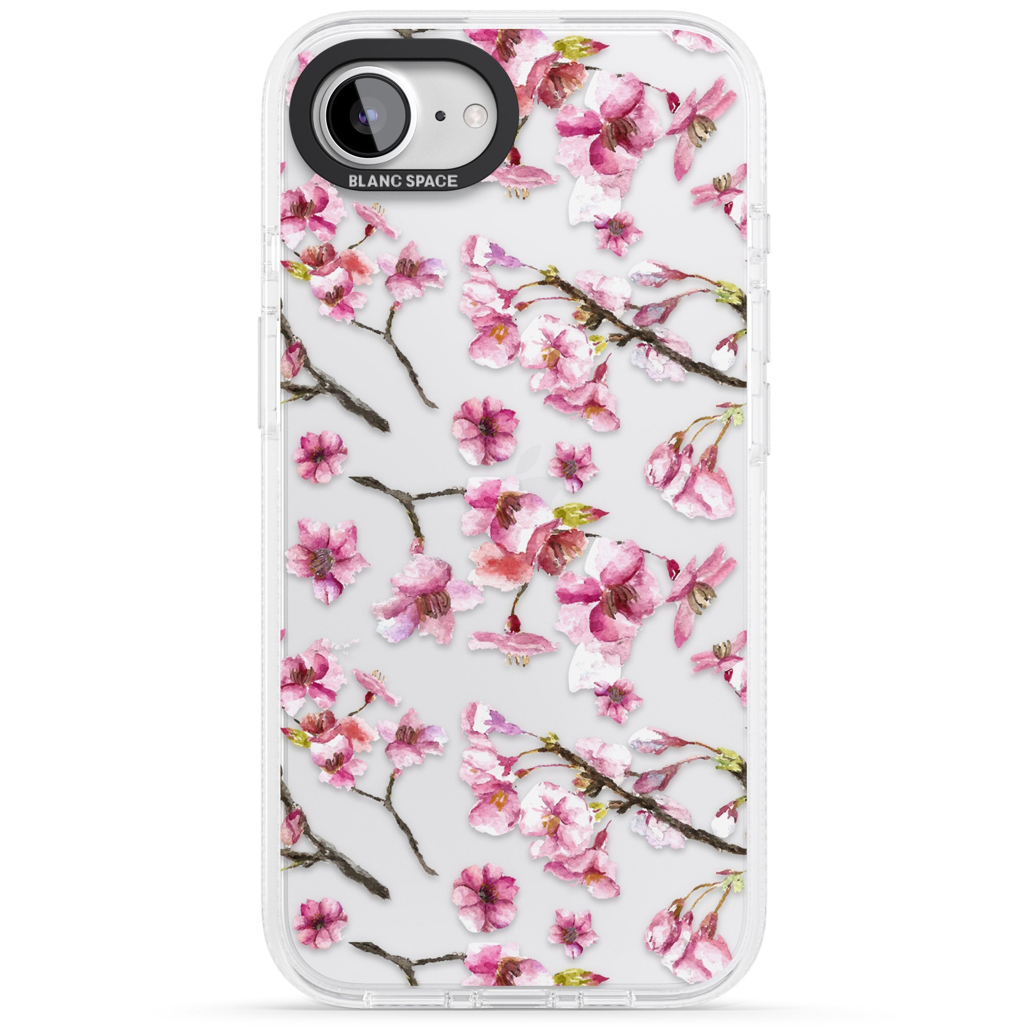 Sakura Watercolour iPhone 16e Clear Case Impact Air - Blanc Space