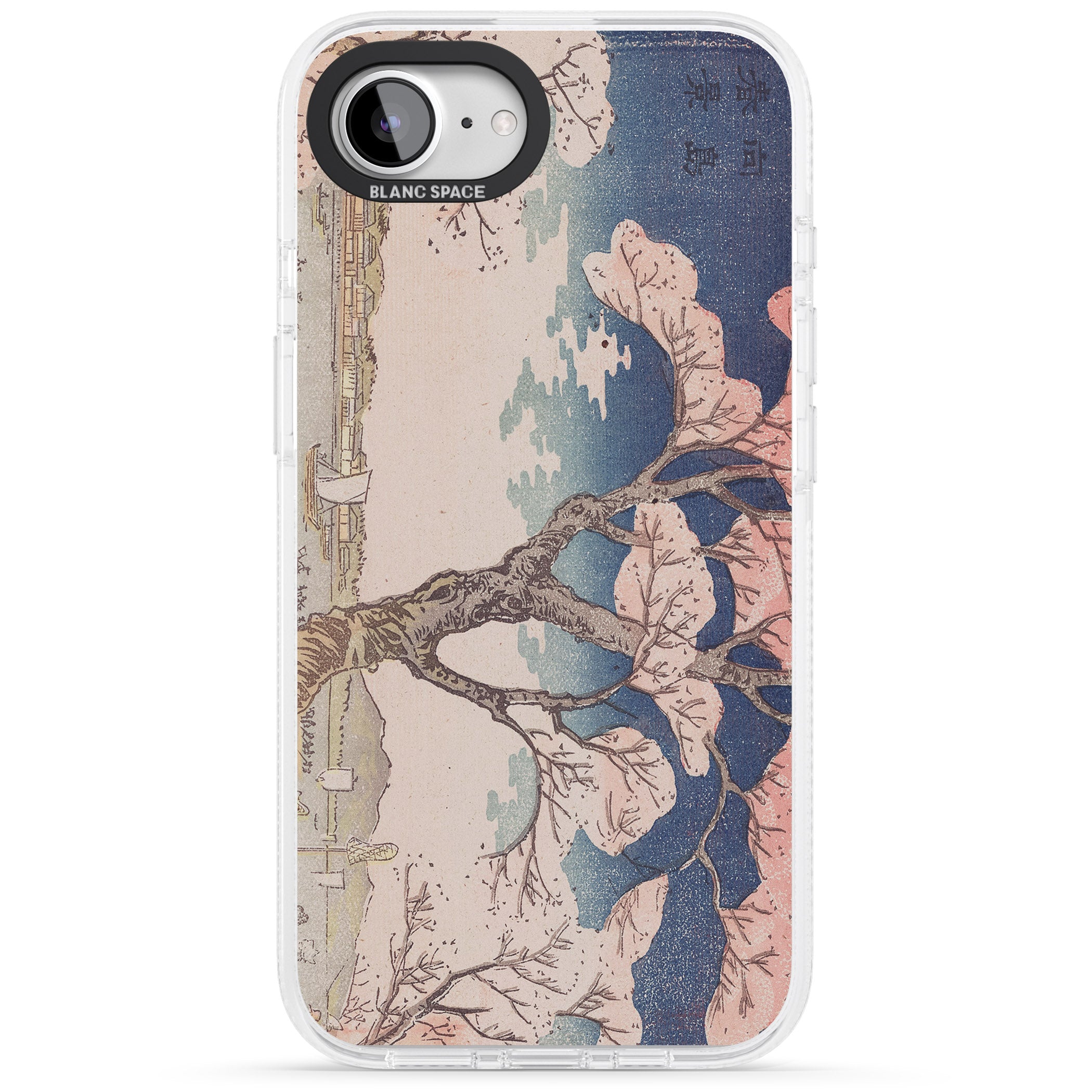 Vintage Japanese Illustrations Cherry Tree iPhone 16e Clear Case Impact Air - Blanc Space