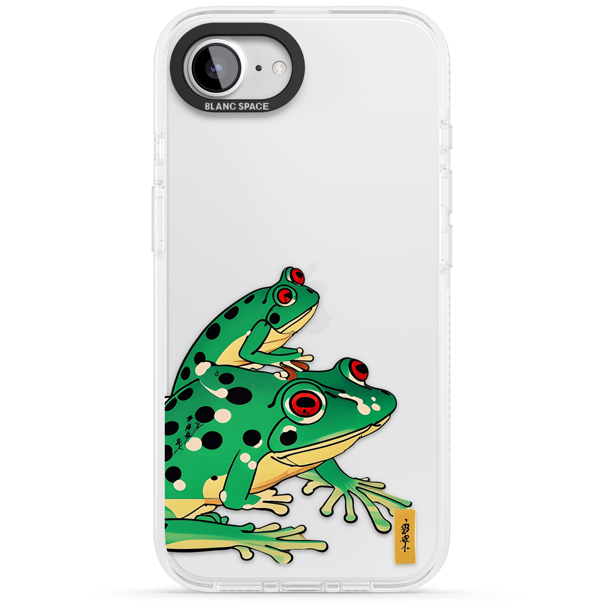 Matsumoto Hoji Frog Green iPhone 16e Clear Case Impact Air - Blanc Space