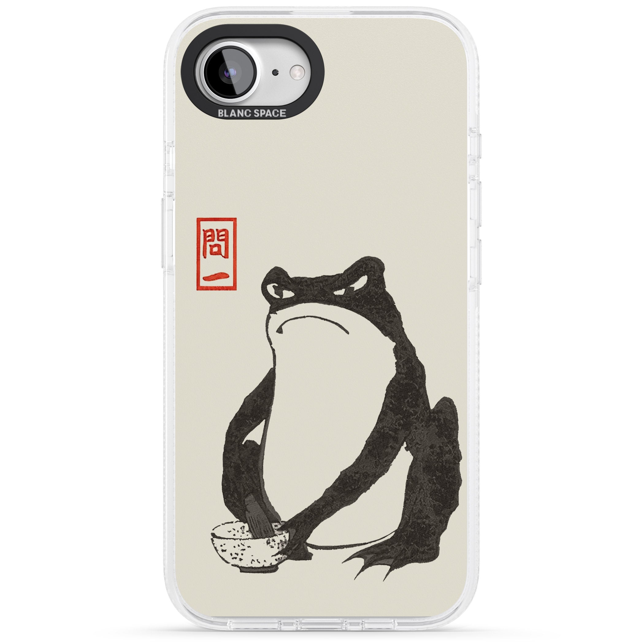 Matsumoto Hoji Grumpy Toad iPhone 16e Clear Case Impact Air - Blanc Space