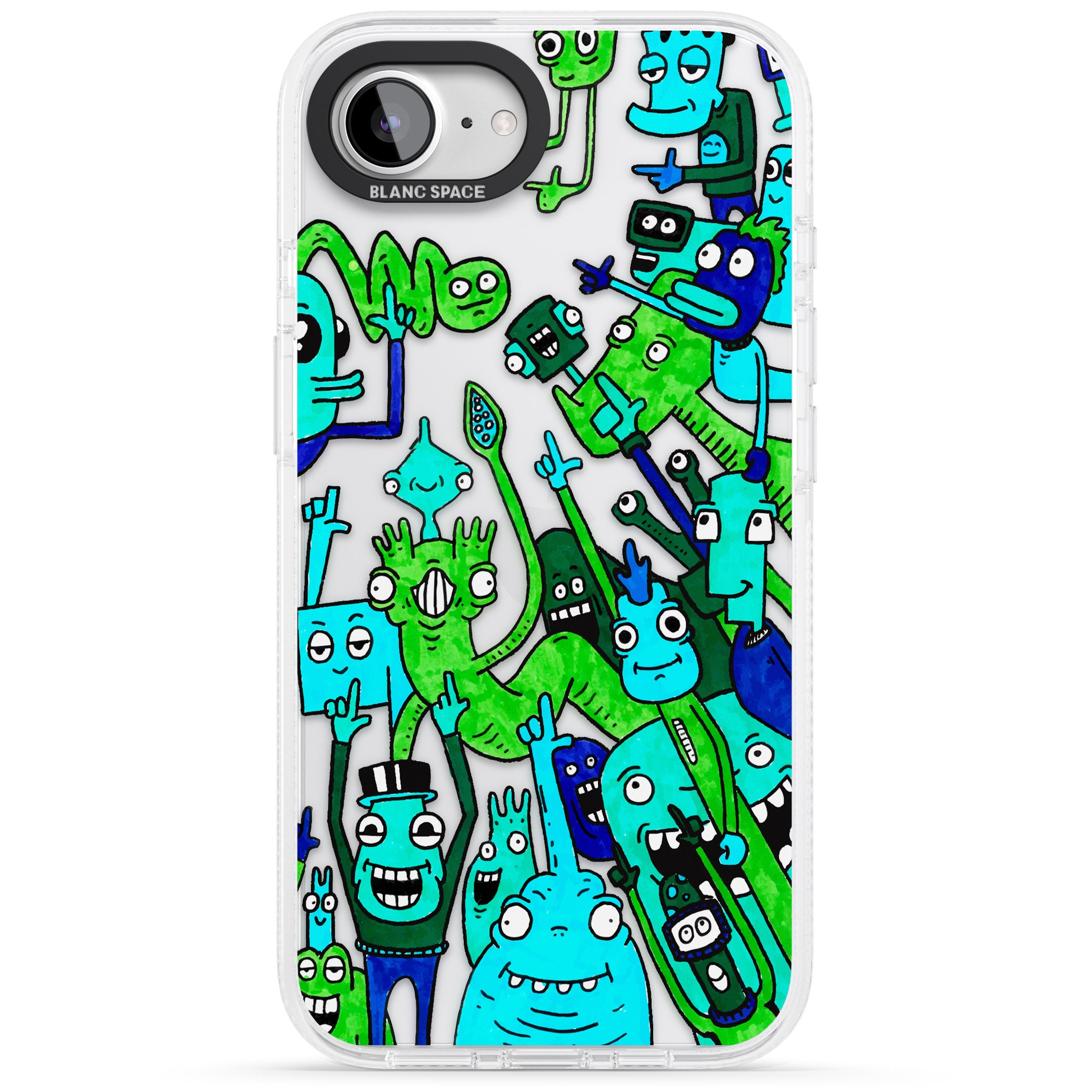 Don't Point iPhone 16e Clear Case Impact Air - Blanc Space