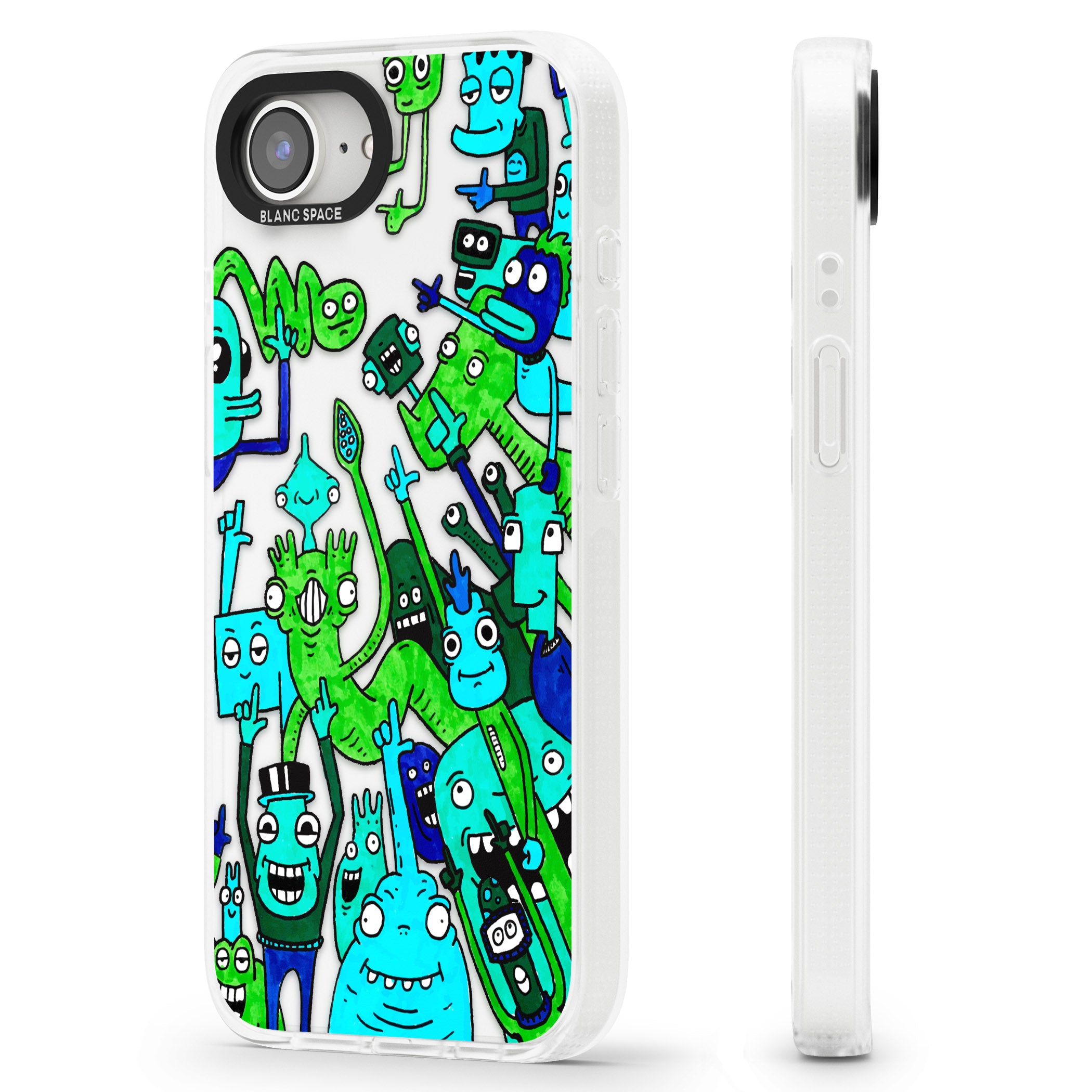 Don't Point iPhone 16e Clear Case Impact Air - Blanc Space