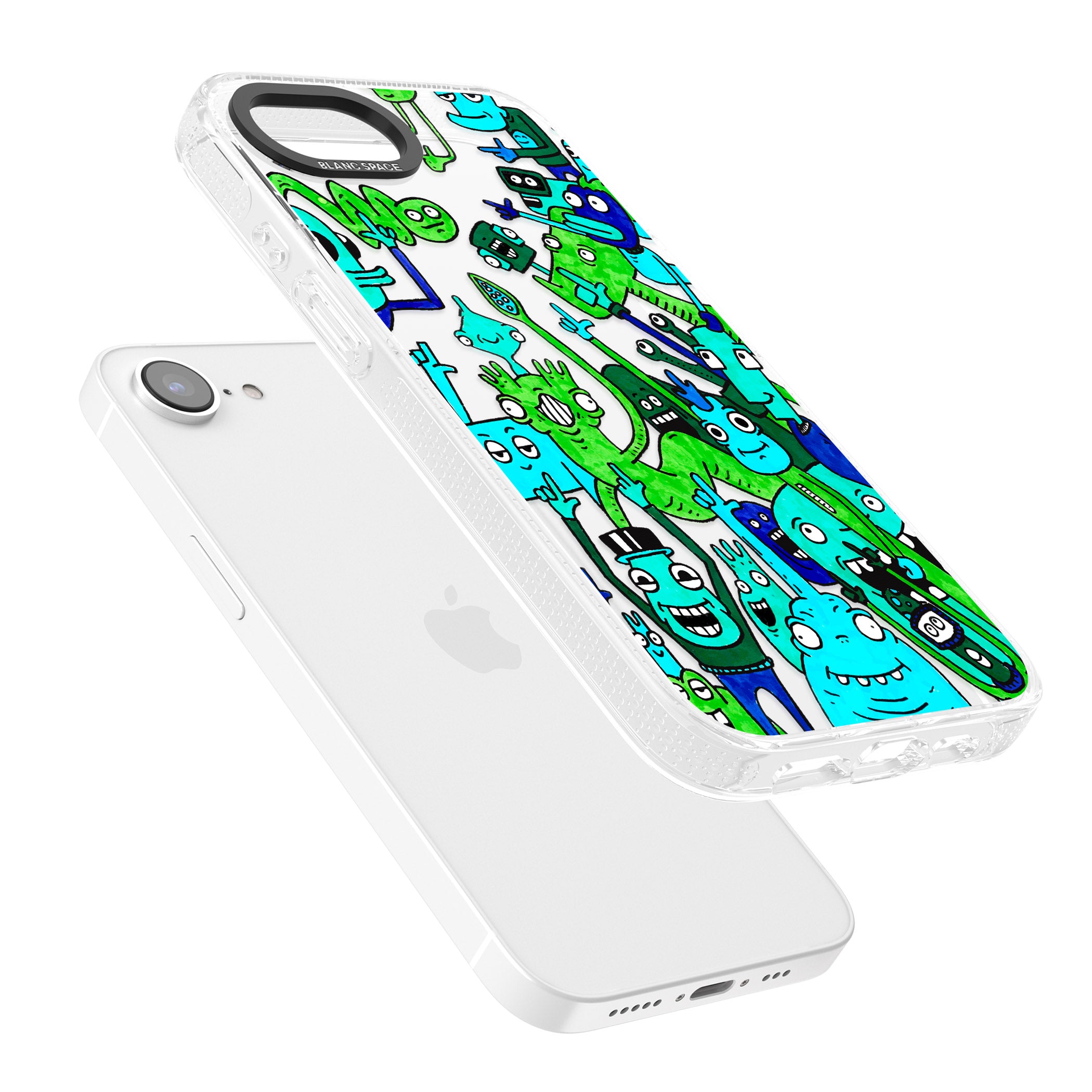 Don't Point iPhone 16e Clear Case Impact Air - Blanc Space