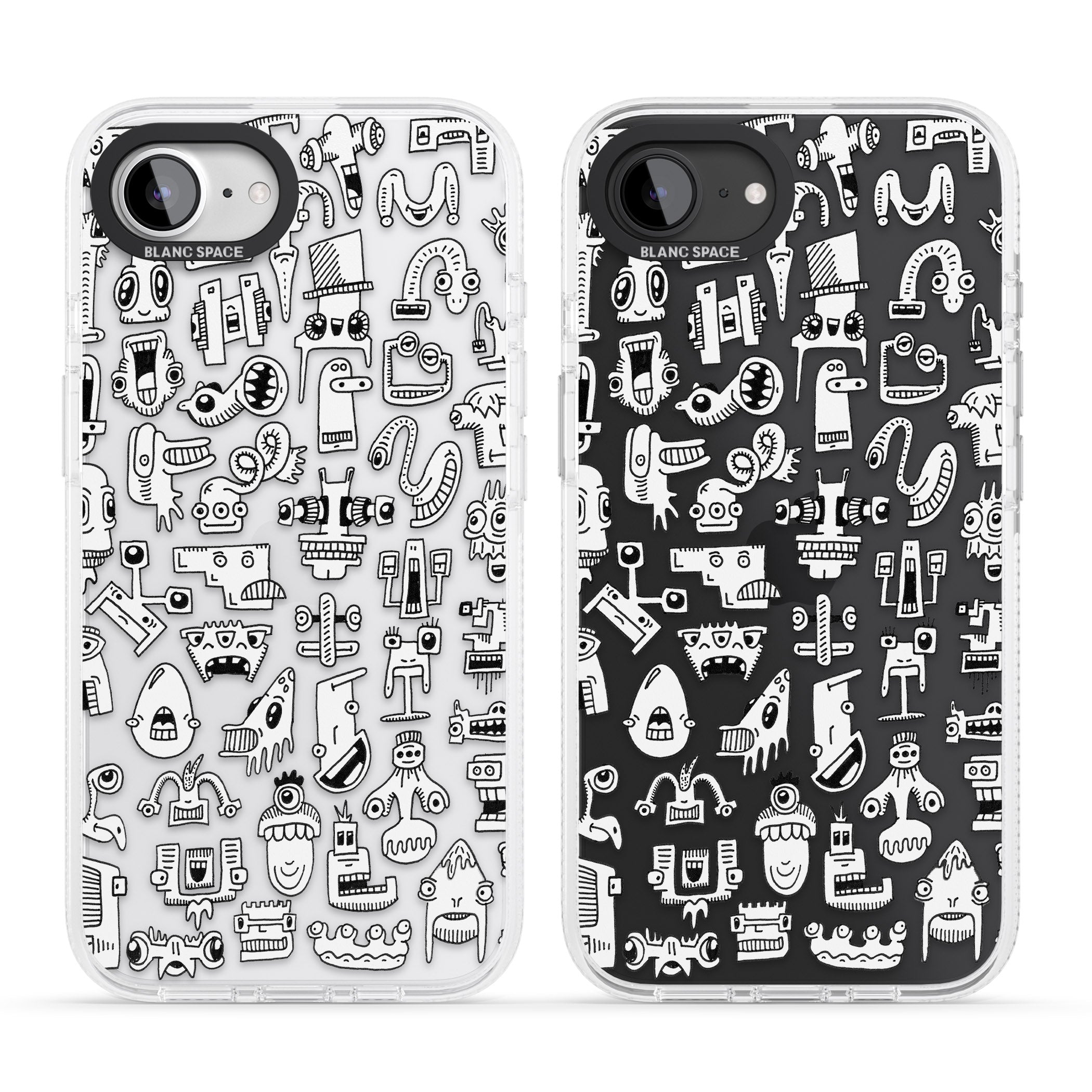 Weird Friends iPhone 16e Clear Case Impact Air - Blanc Space