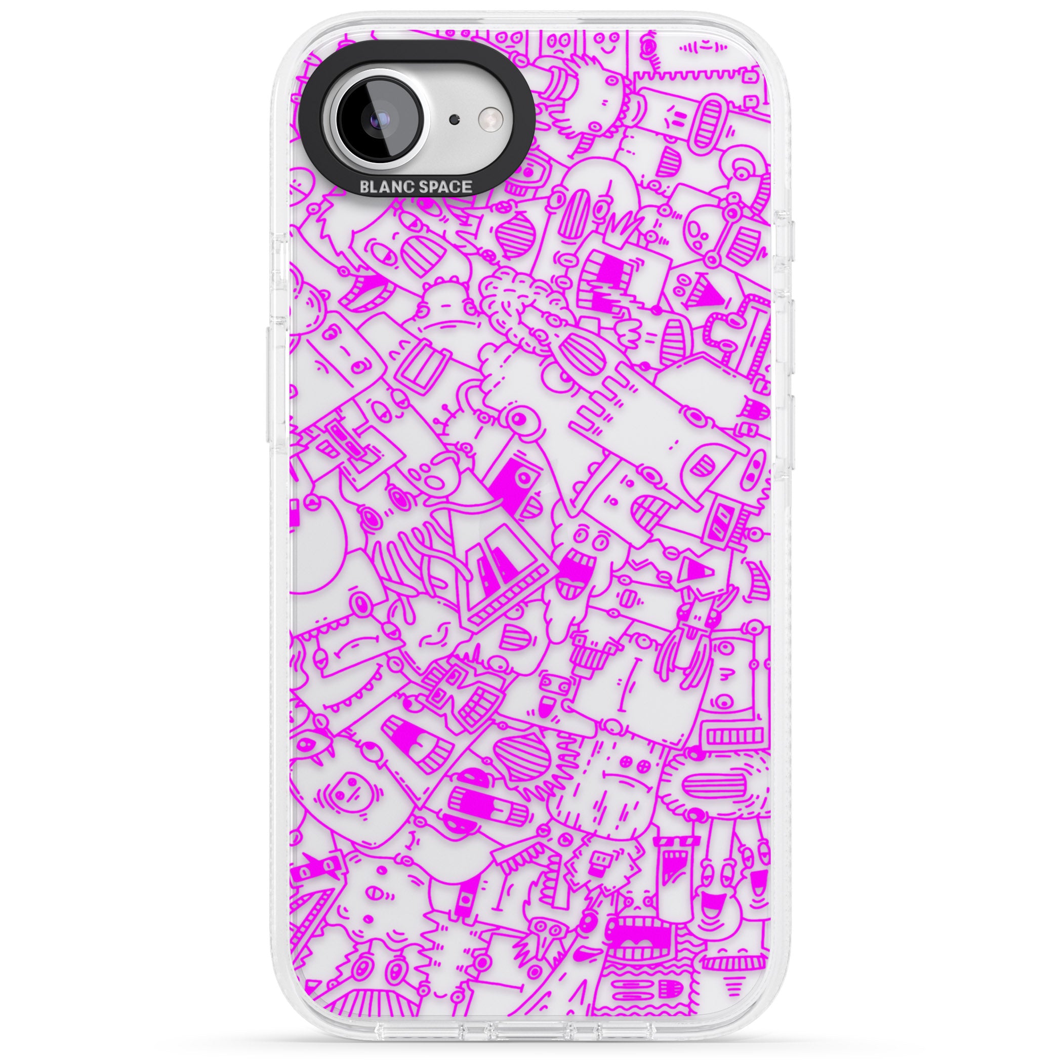 Pink Pals iPhone 16e Clear Case Impact Air - Blanc Space