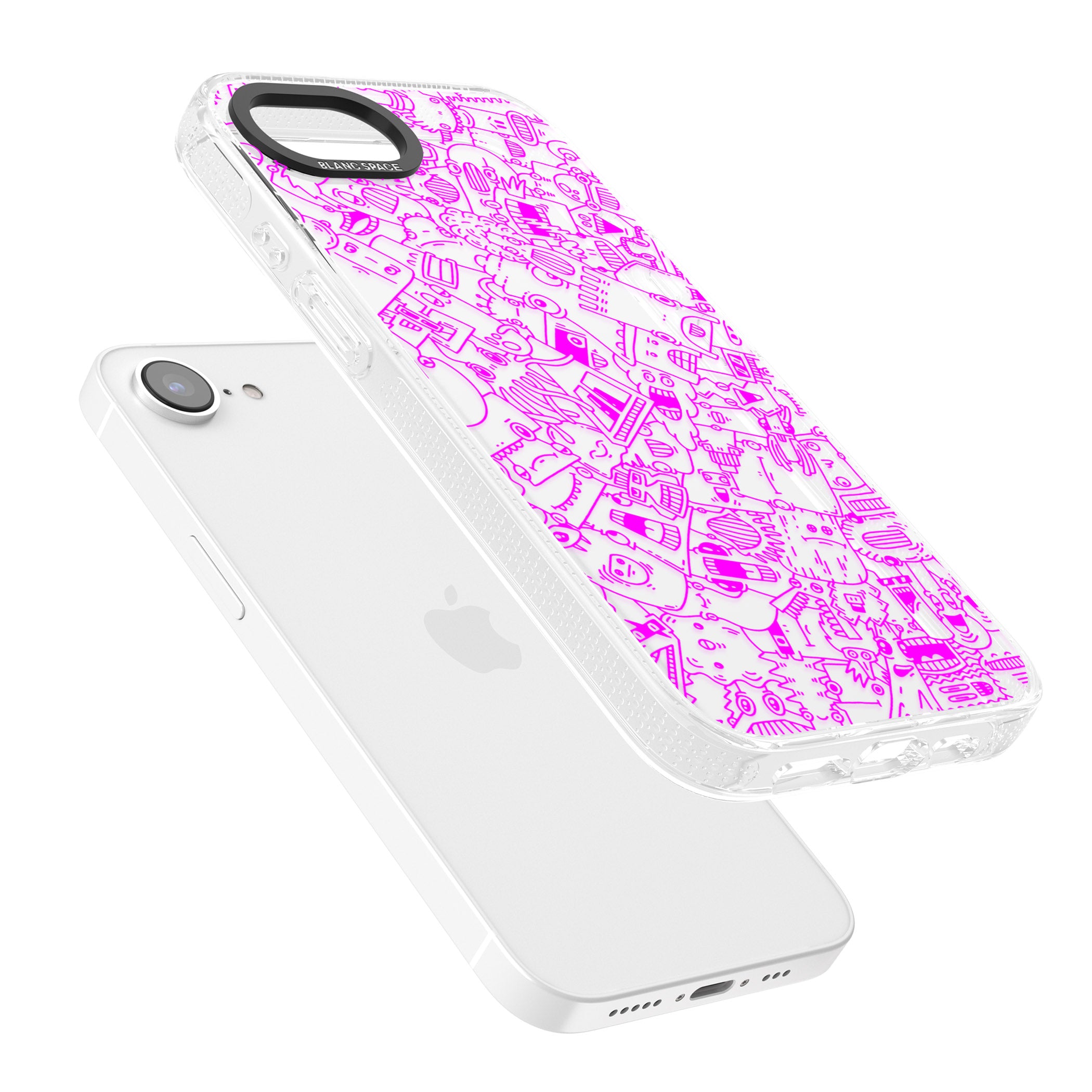 Pink Pals iPhone 16e Clear Case Impact Air - Blanc Space