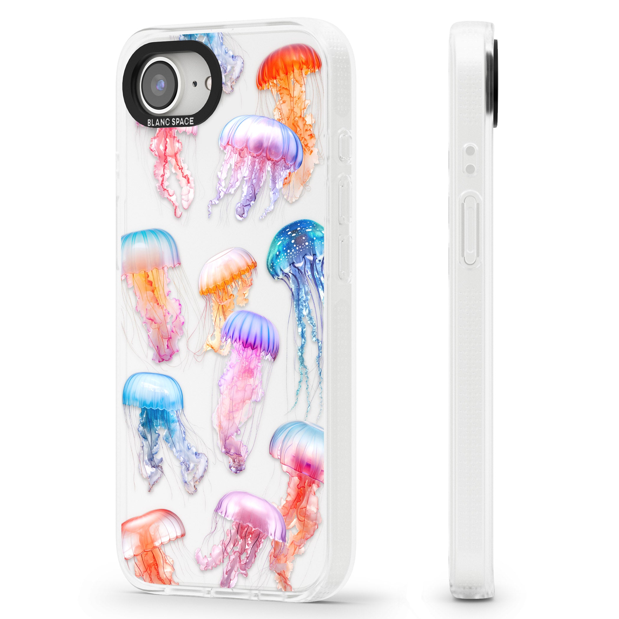 Vibrant Jellyfish iPhone 16e Clear Case Impact Air - Blanc Space