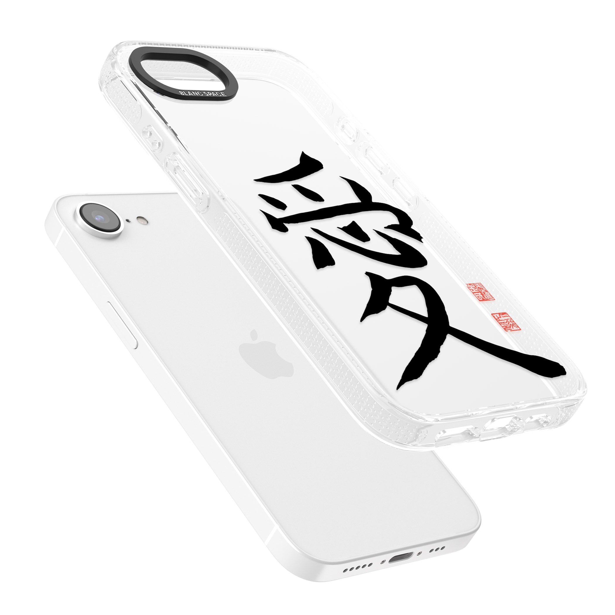 Japanese Kanji - Love iPhone 16e Clear Case Impact Air - Blanc Space