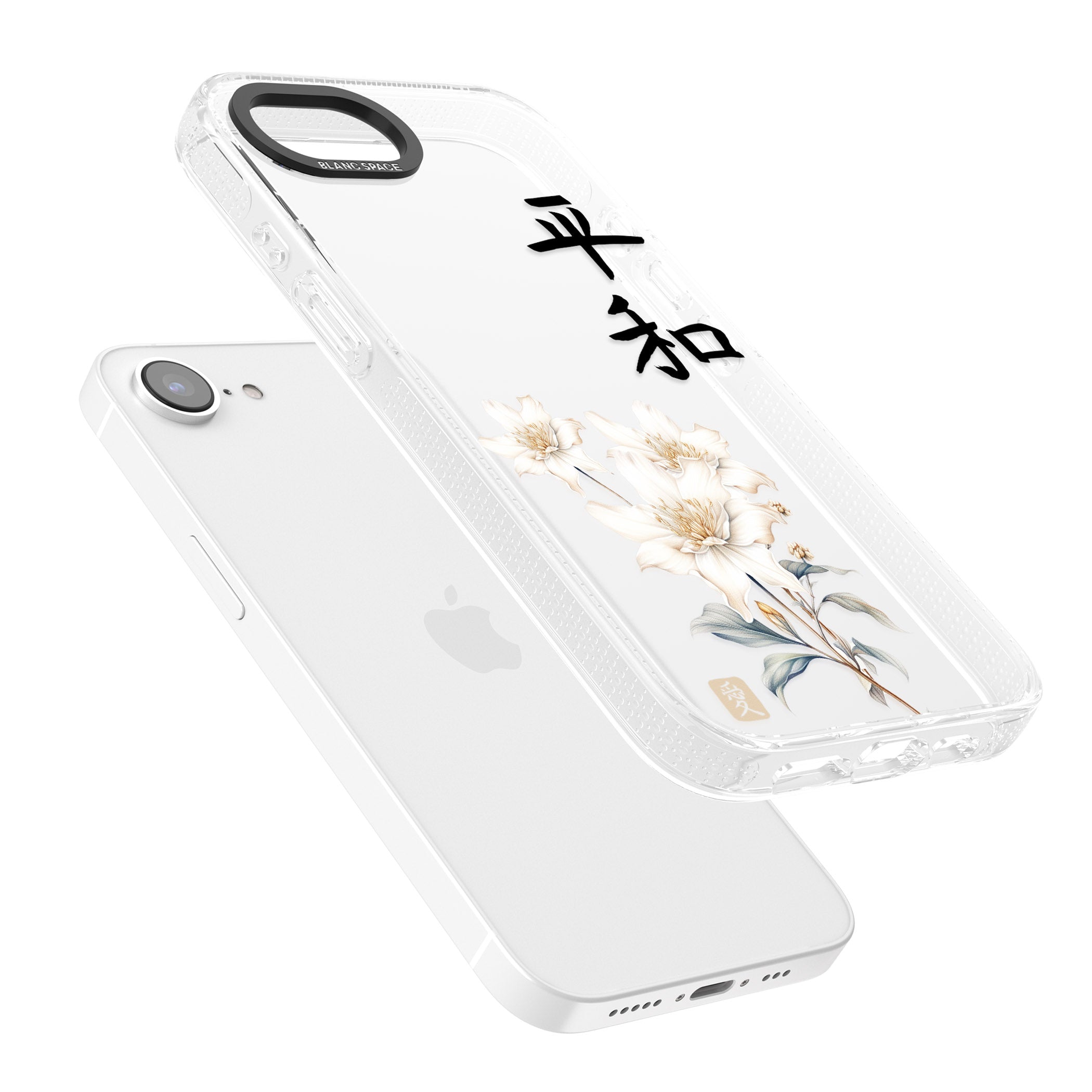 Peace and Flowers iPhone 16e Clear Case Impact Air - Blanc Space