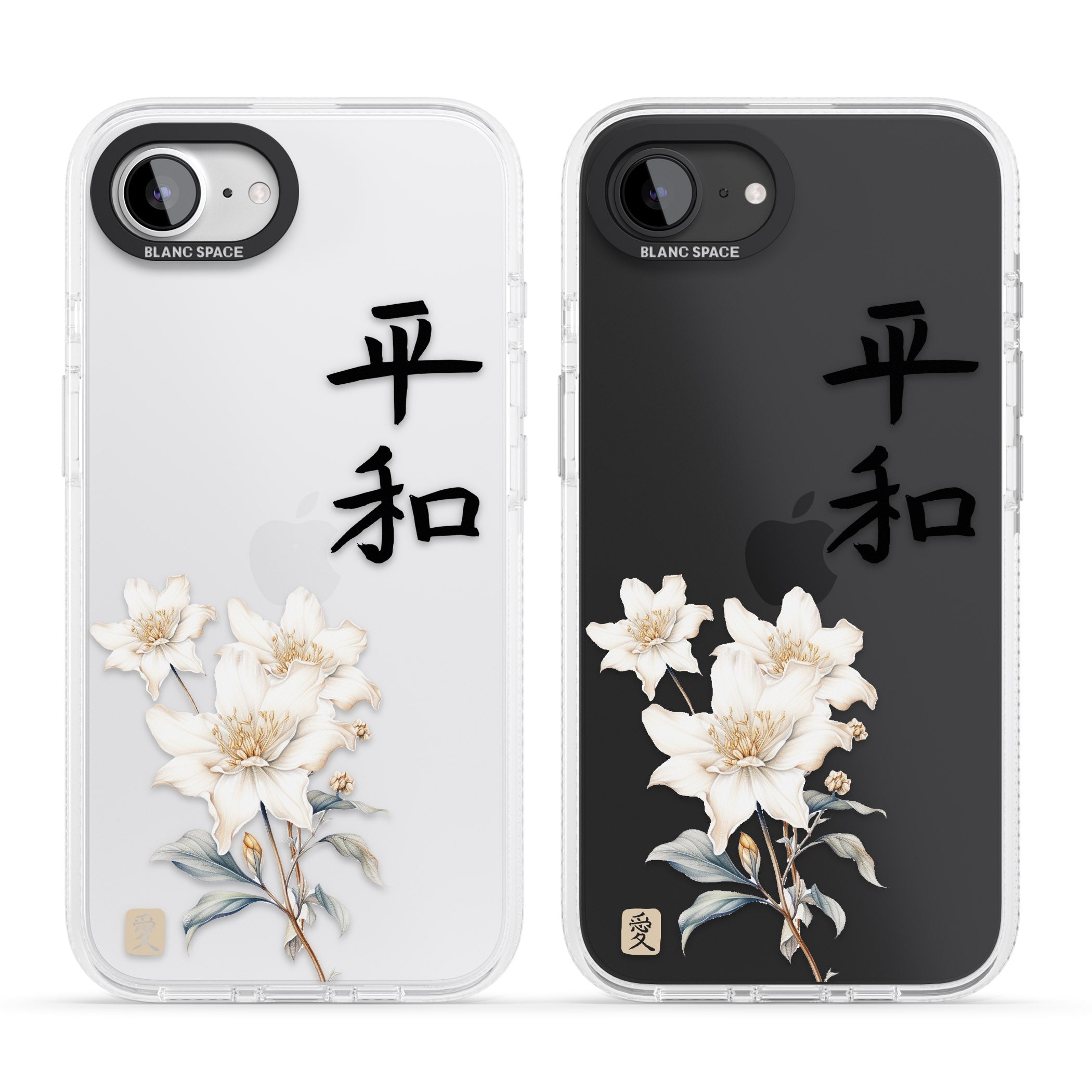 Peace and Flowers iPhone 16e Clear Case Impact Air - Blanc Space