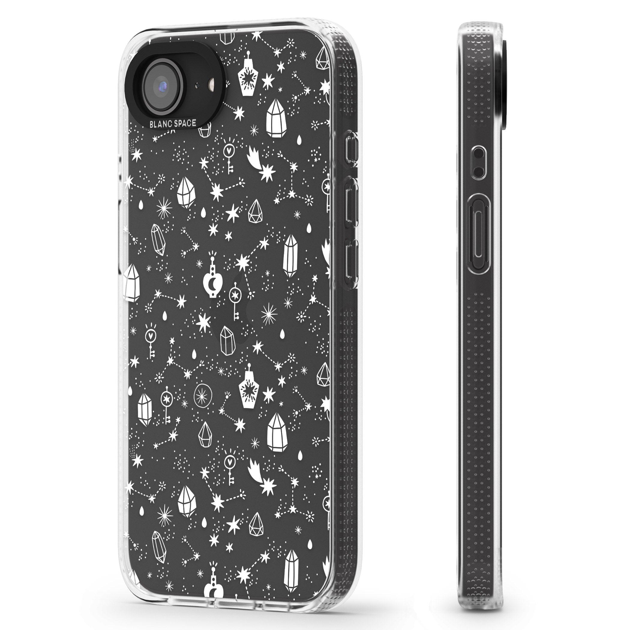 White Magic iPhone 16e Clear Case Impact Air - Blanc Space