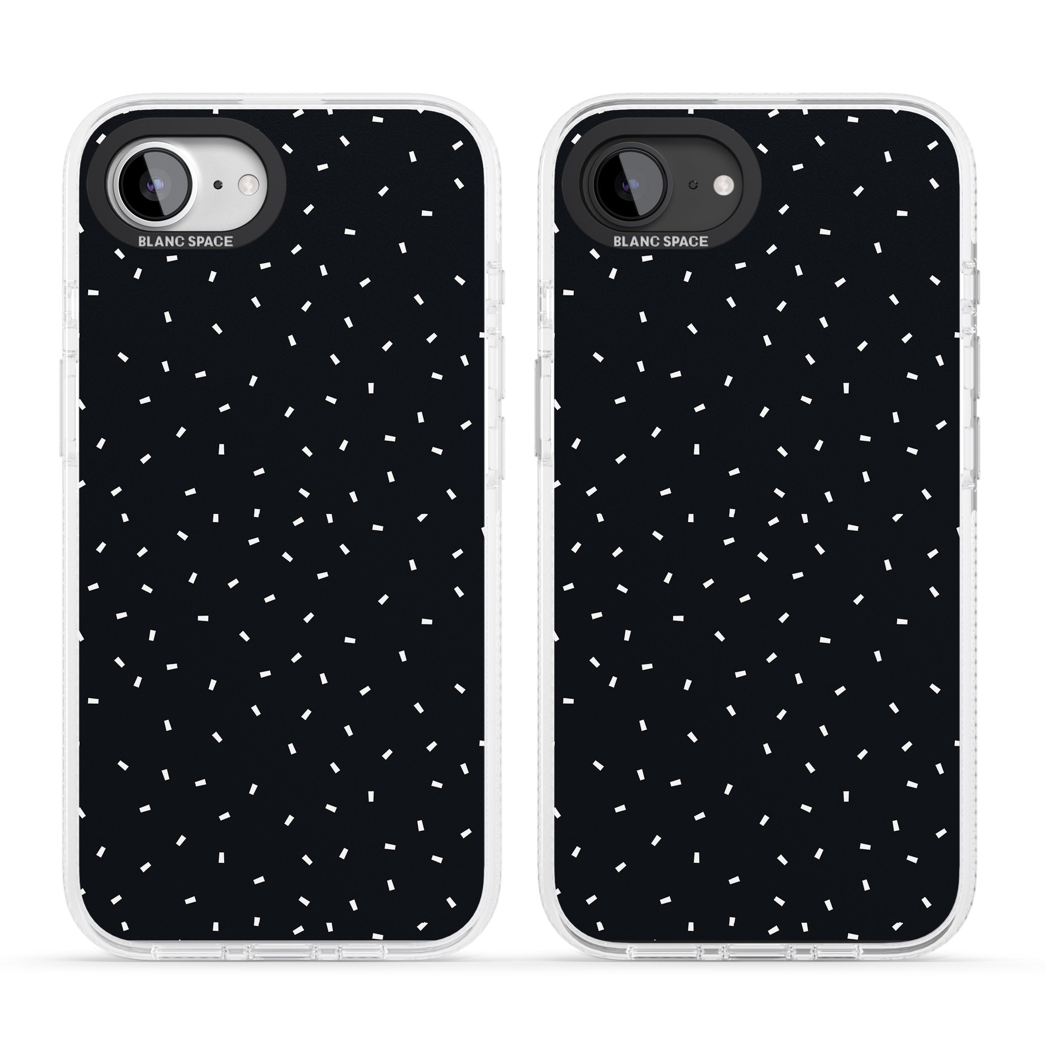 Confetti (Black) iPhone 16e Clear Case Impact Air - Blanc Space