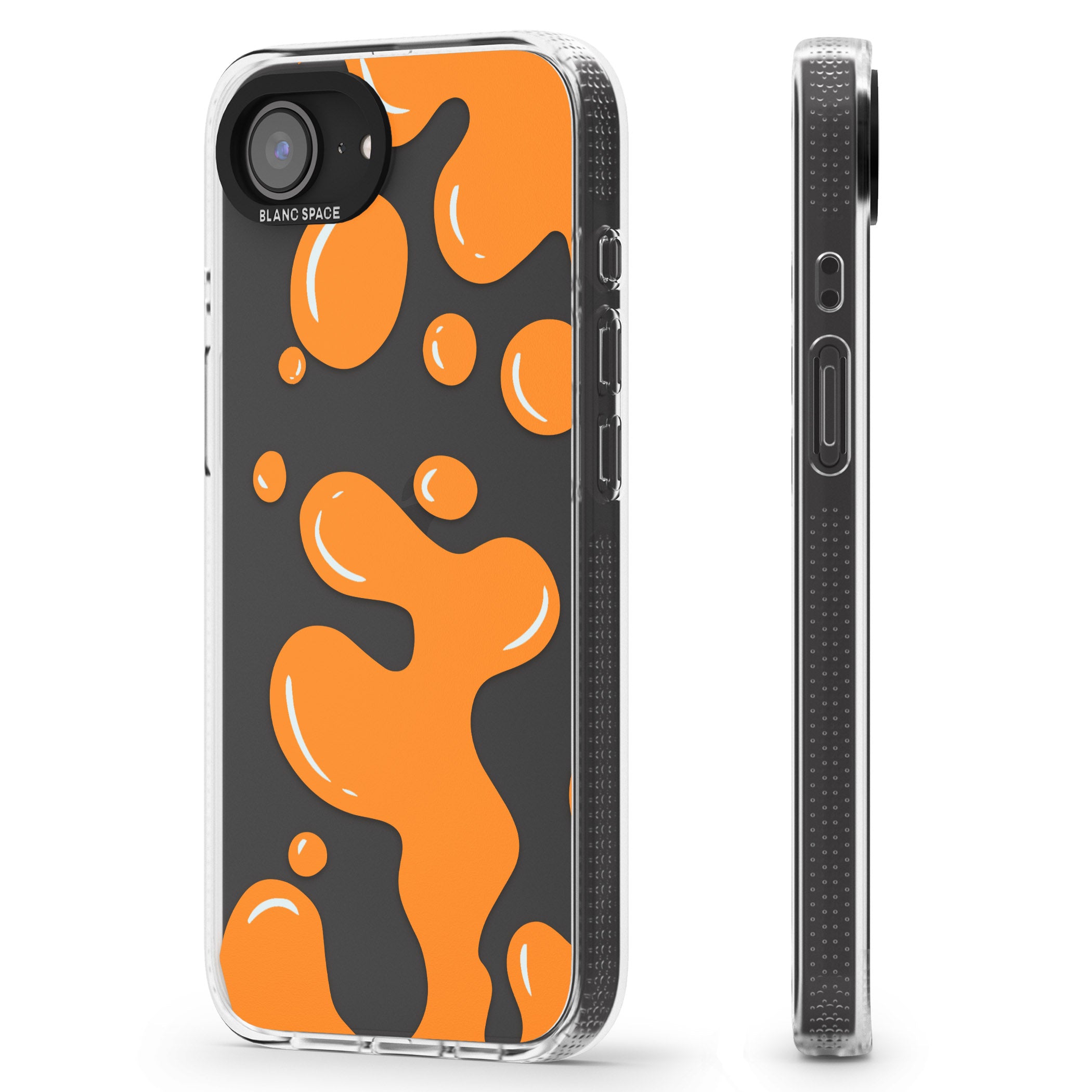 Orange Lava Lamp iPhone 16e Clear Case Impact Air - Blanc Space