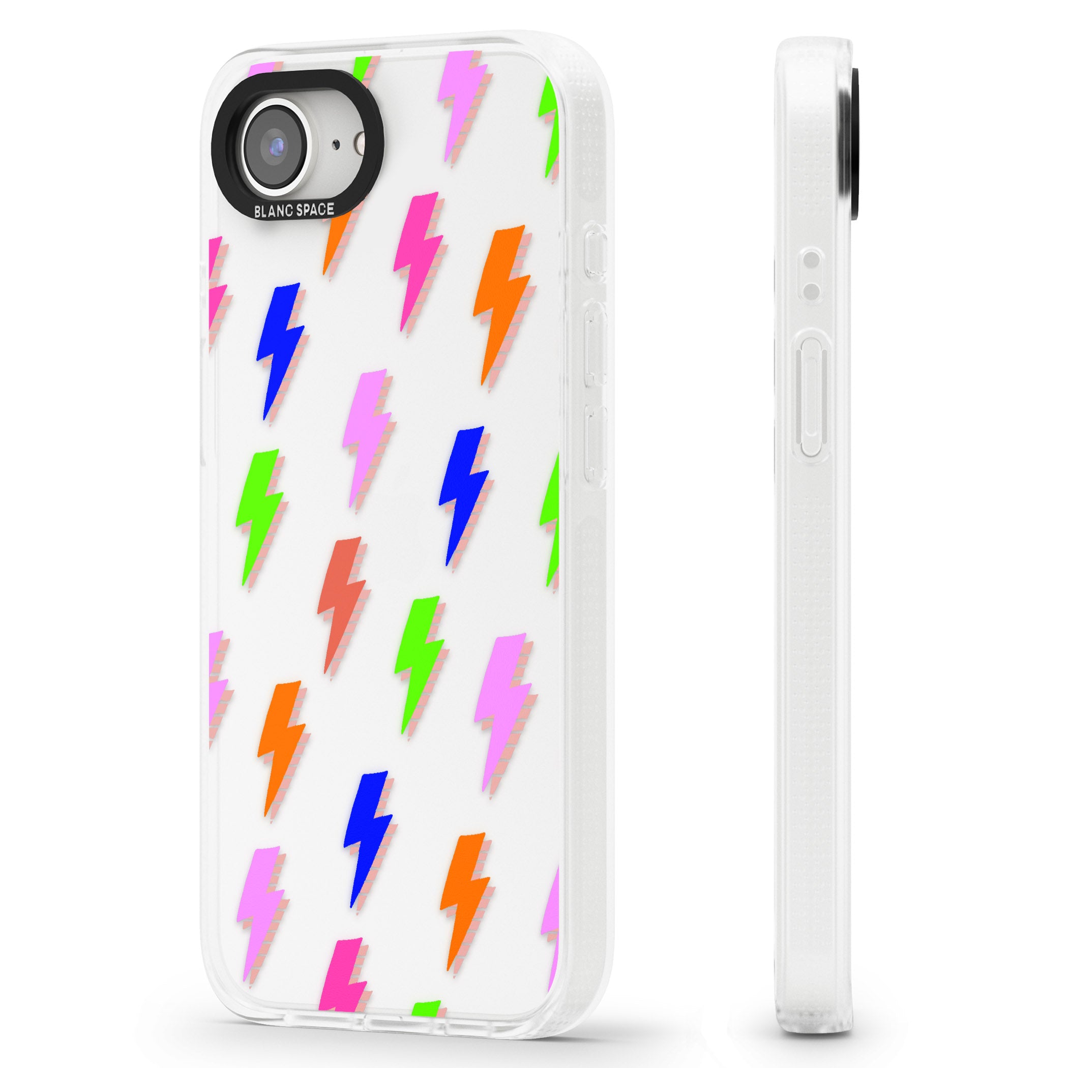 Rainbow Pop Lightning iPhone 16e Clear Case Impact Air - Blanc Space