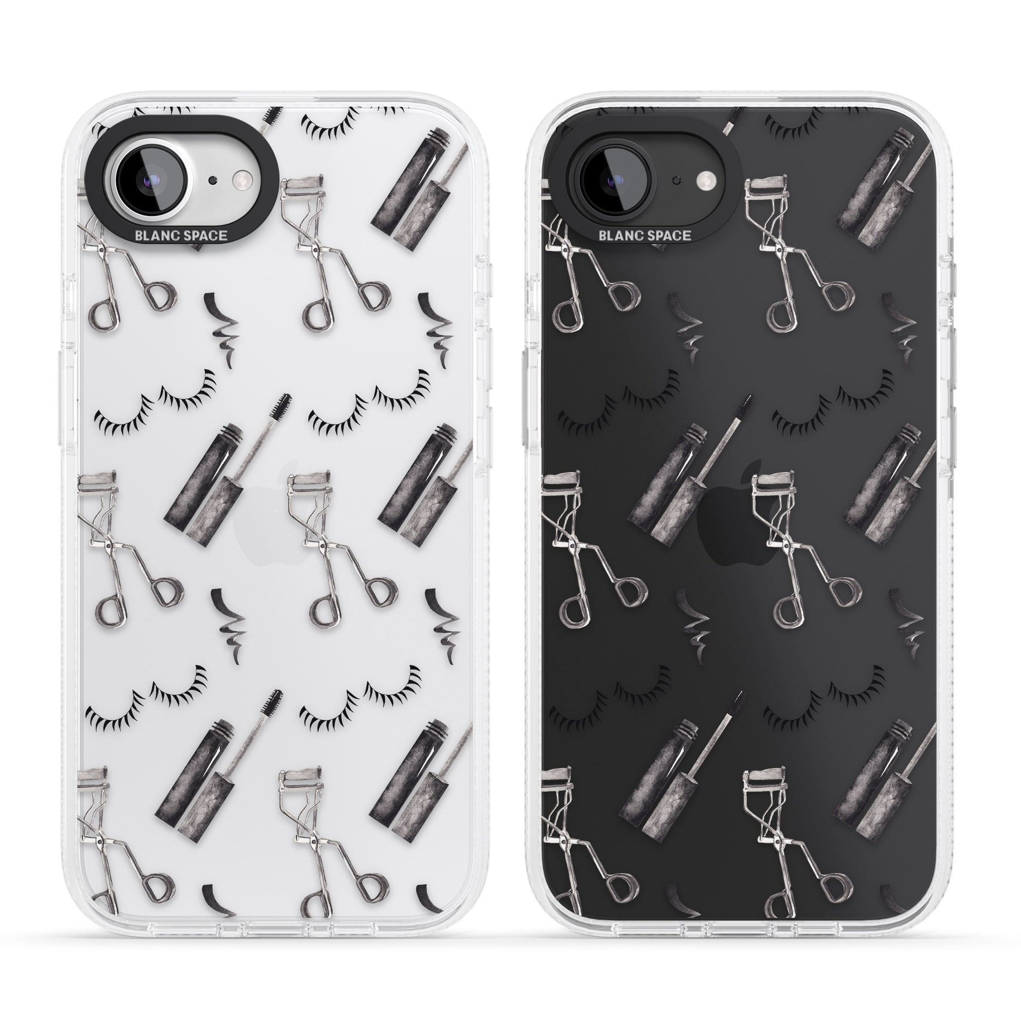 Eyelash Makeup Pattern iPhone 16e Clear Case Impact Air - Blanc Space