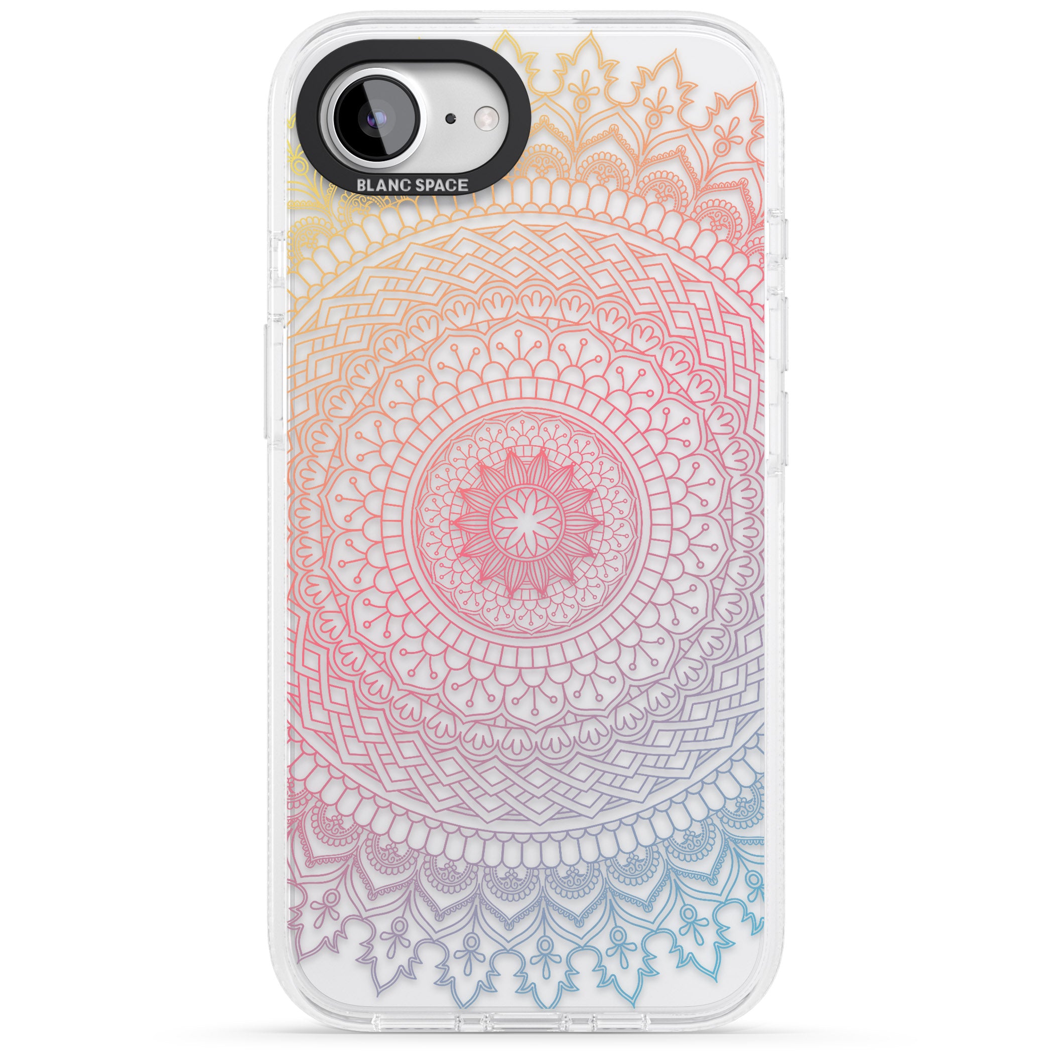 Large Rainbow Mandala iPhone 16e Clear Case Impact Air - Blanc Space