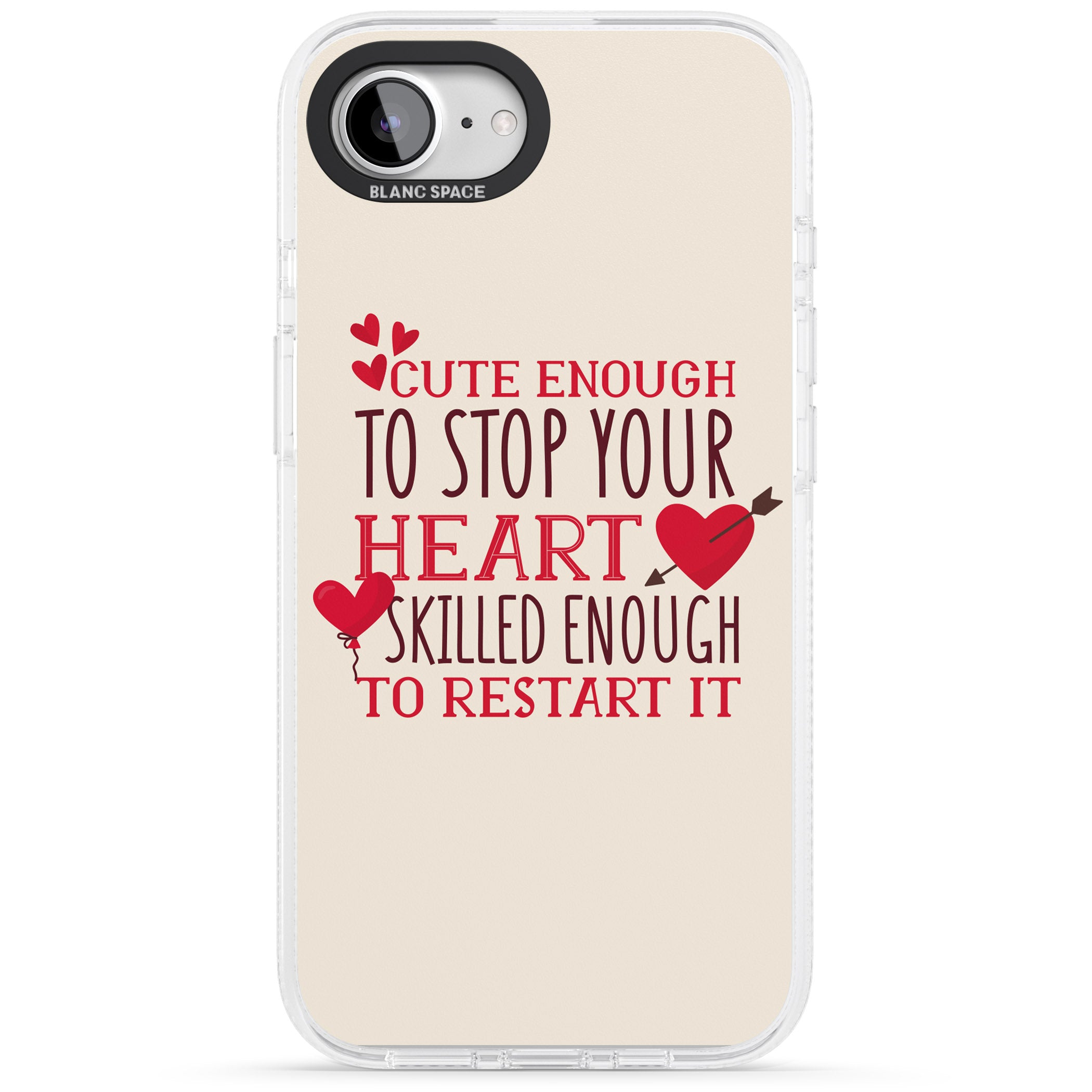 Medical Design Cute Enough to Stop Your Heart iPhone 16e Clear Case Impact Air - Blanc Space