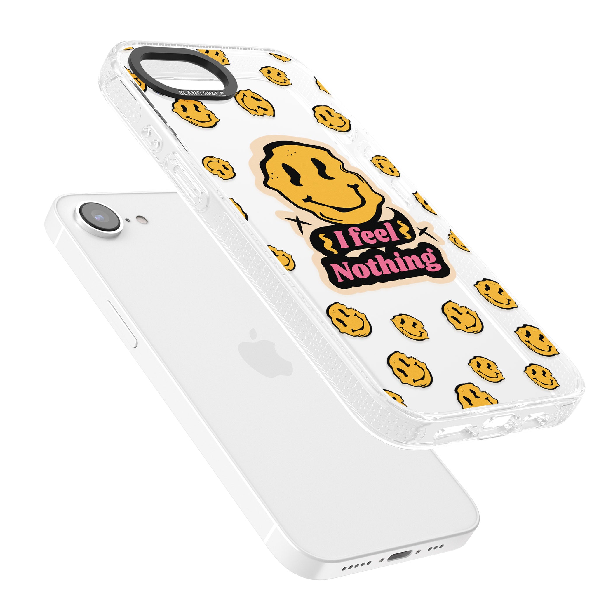 I feel nothing (Clear) iPhone 16e Clear Case Impact Air - Blanc Space