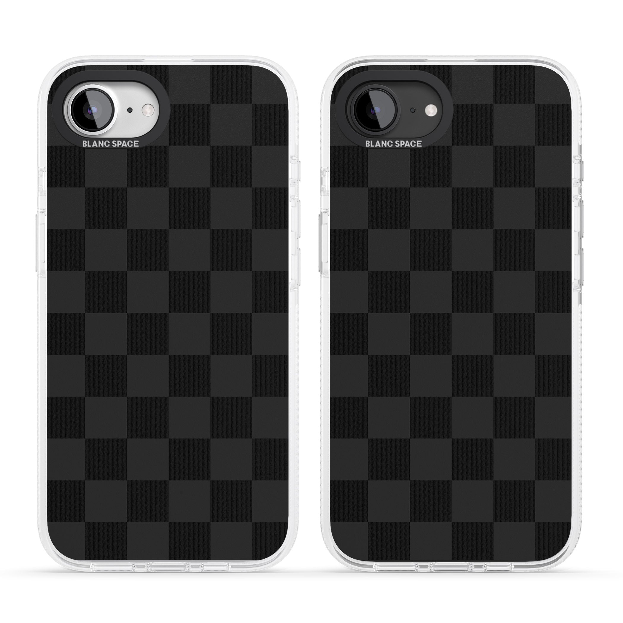 BLACK CHECKERED iPhone 16e Clear Case Impact Air - Blanc Space