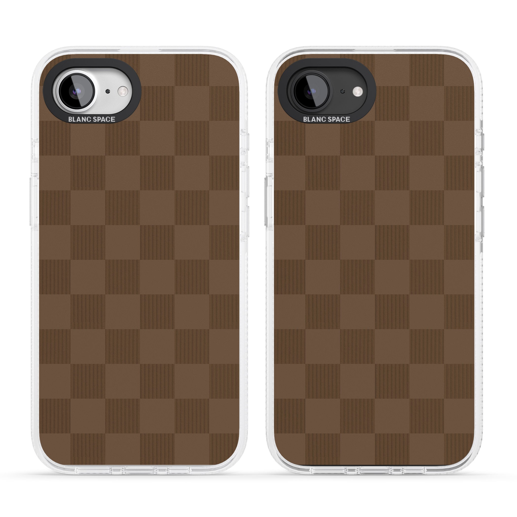 CHOCOLATE CHECKERED iPhone 16e Clear Case Impact Air - Blanc Space