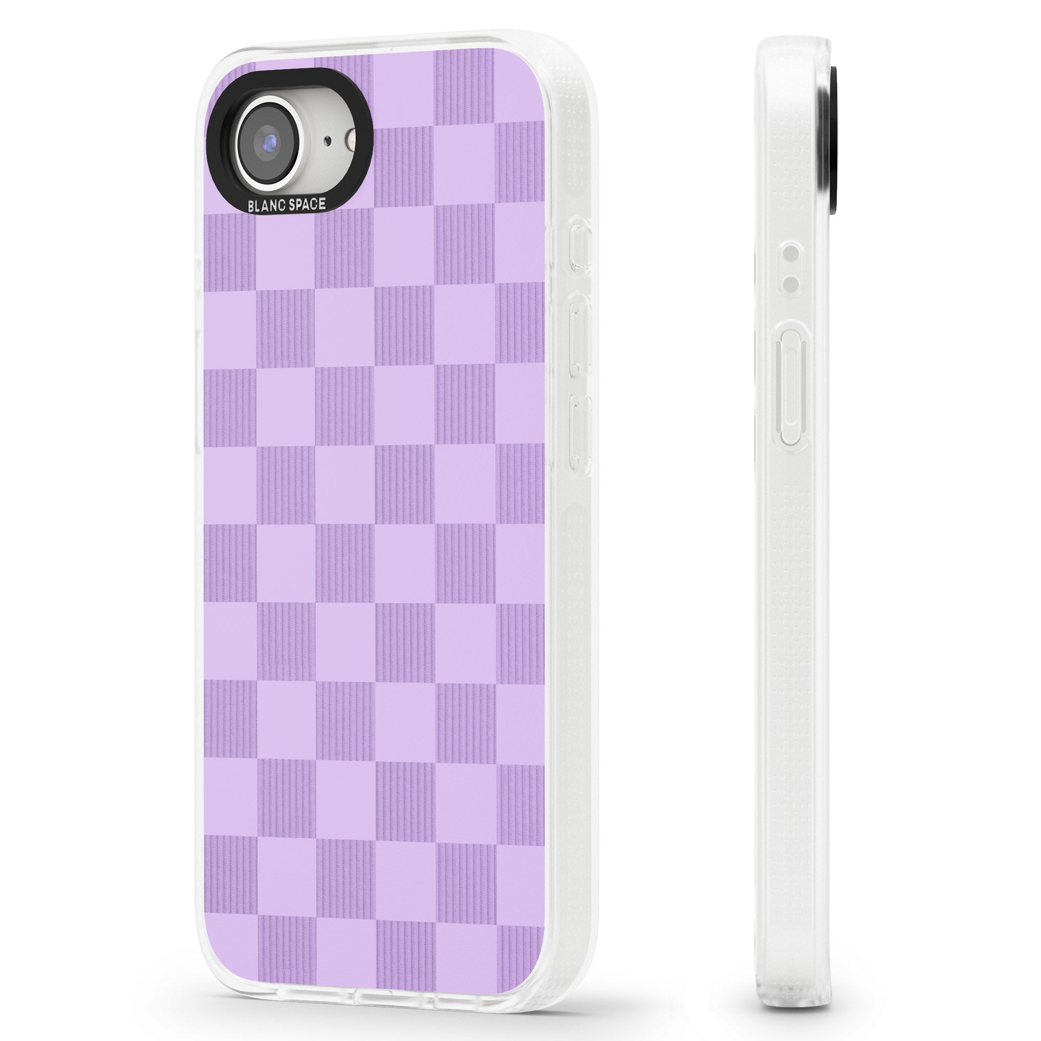 LILAC CHECKERED iPhone 16e Clear Case Impact Air - Blanc Space