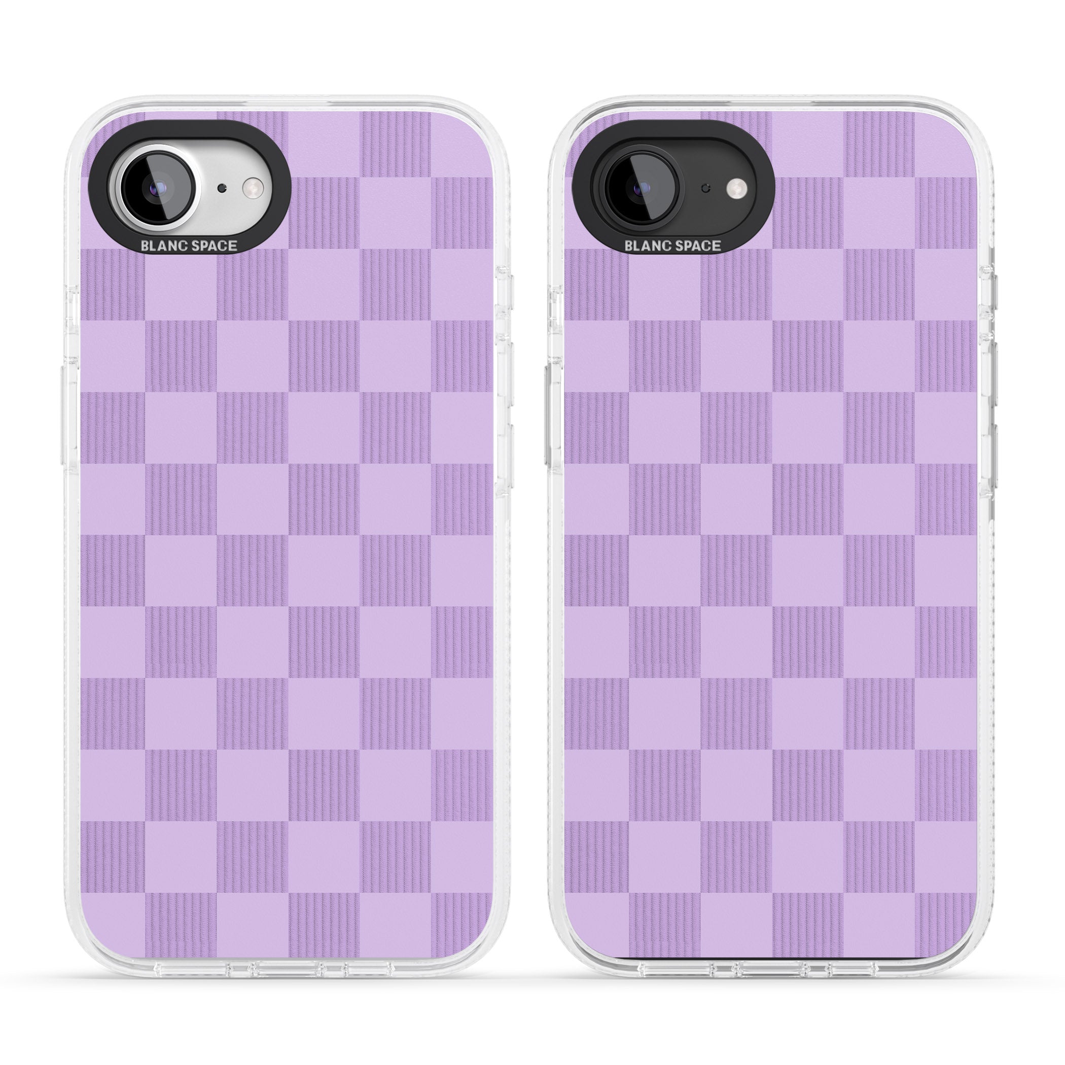 LILAC CHECKERED iPhone 16e Clear Case Impact Air - Blanc Space