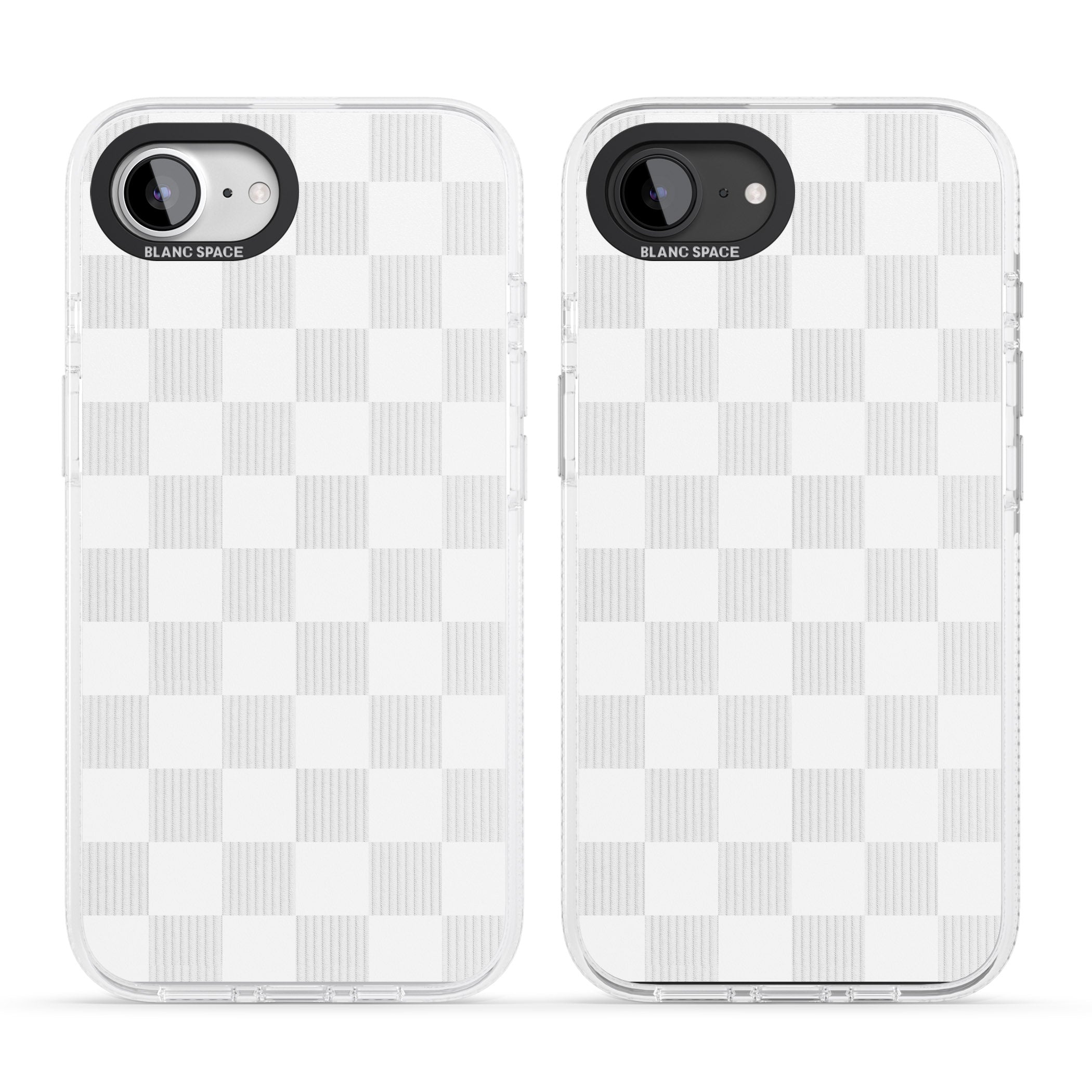 WHITE CHECKERED iPhone 16e Clear Case Impact Air - Blanc Space