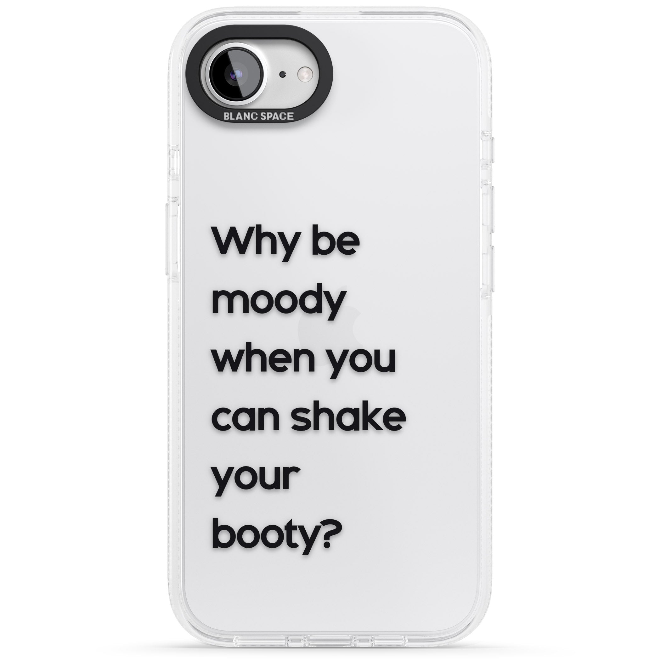 Why be moody? iPhone 16e Clear Case Impact Air - Blanc Space