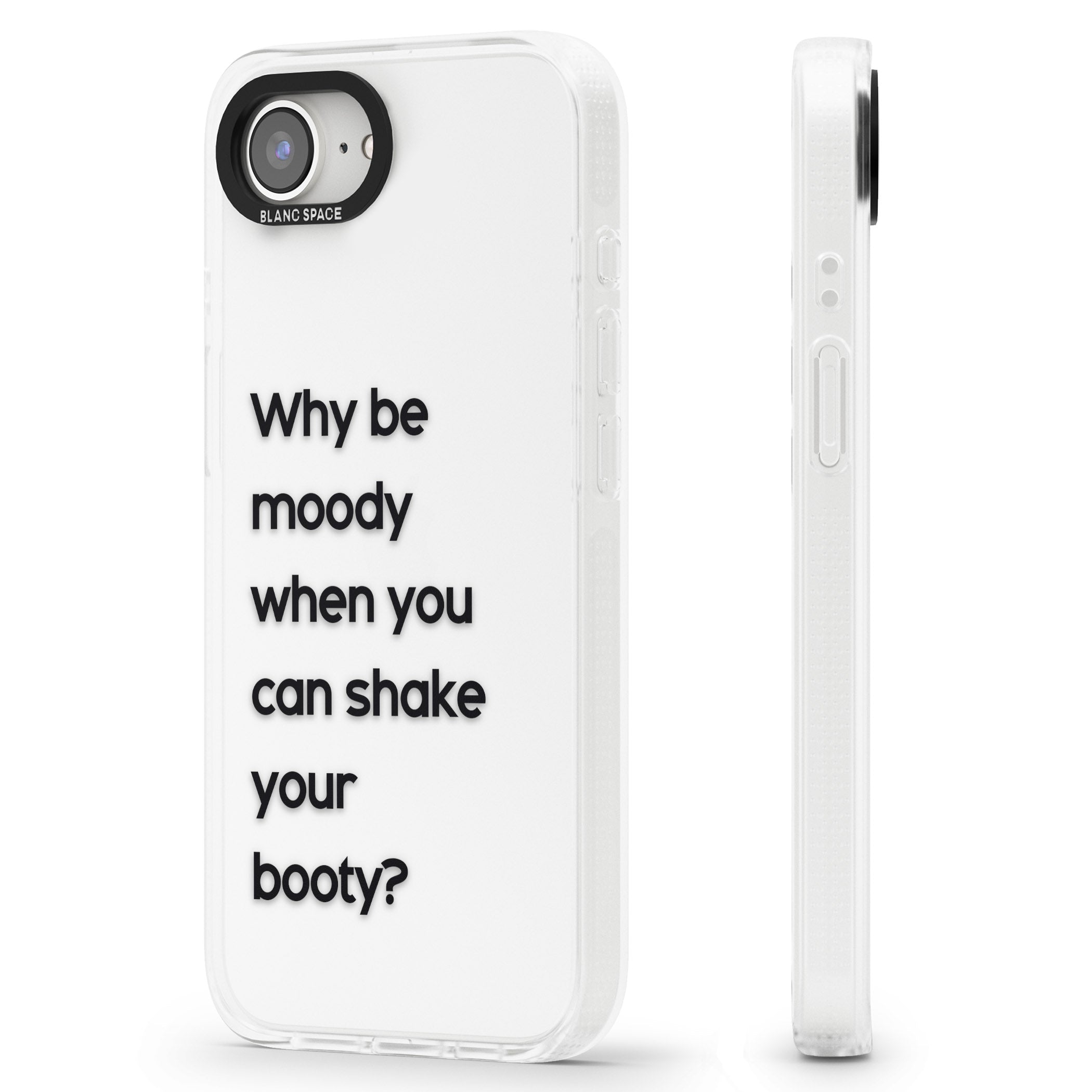 Why be moody? iPhone 16e Clear Case Impact Air - Blanc Space