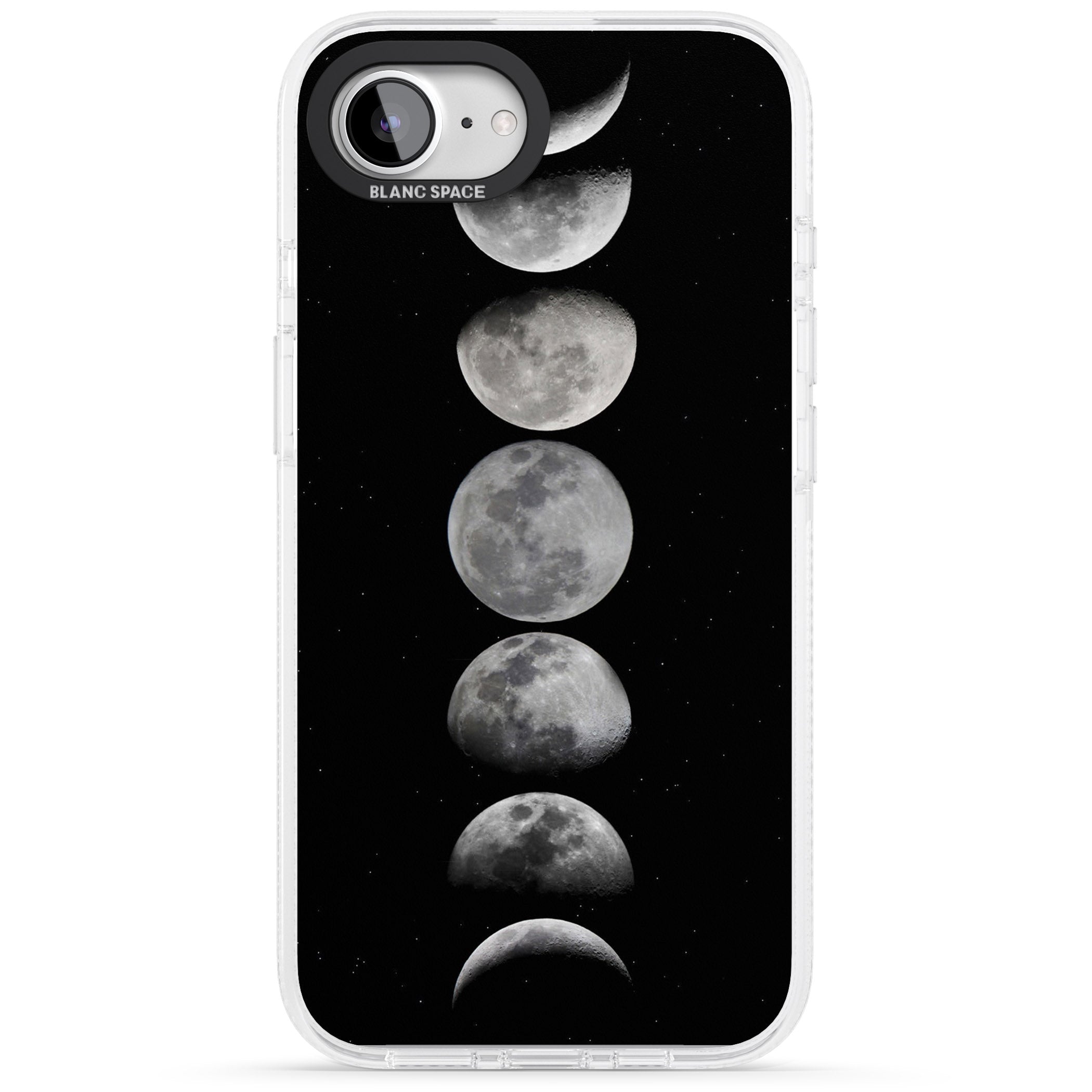 Phases Of The Moon iPhone 16e Clear Case Impact Air - Blanc Space