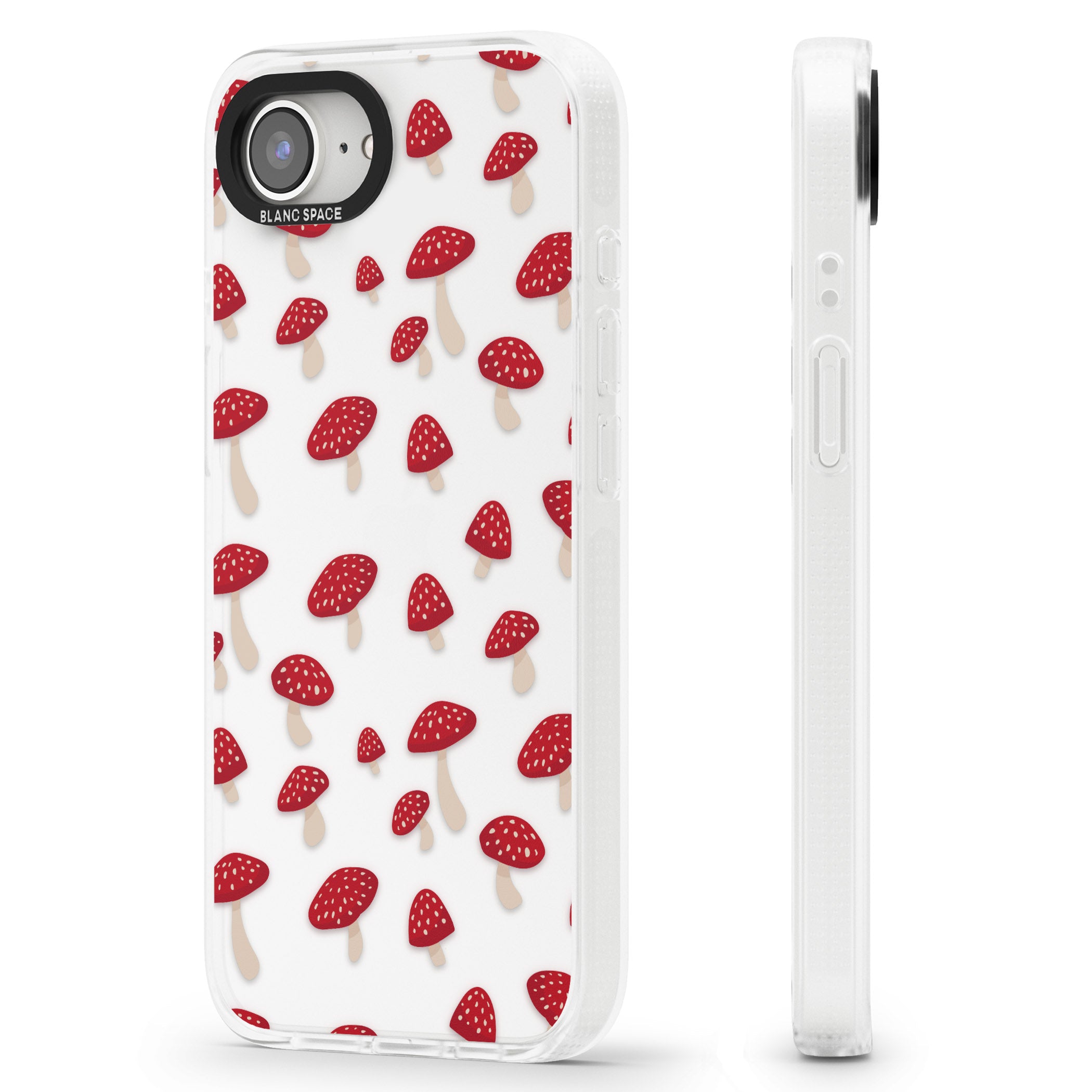 Magical Mushrooms Pattern iPhone 16e Clear Case Impact Air - Blanc Space
