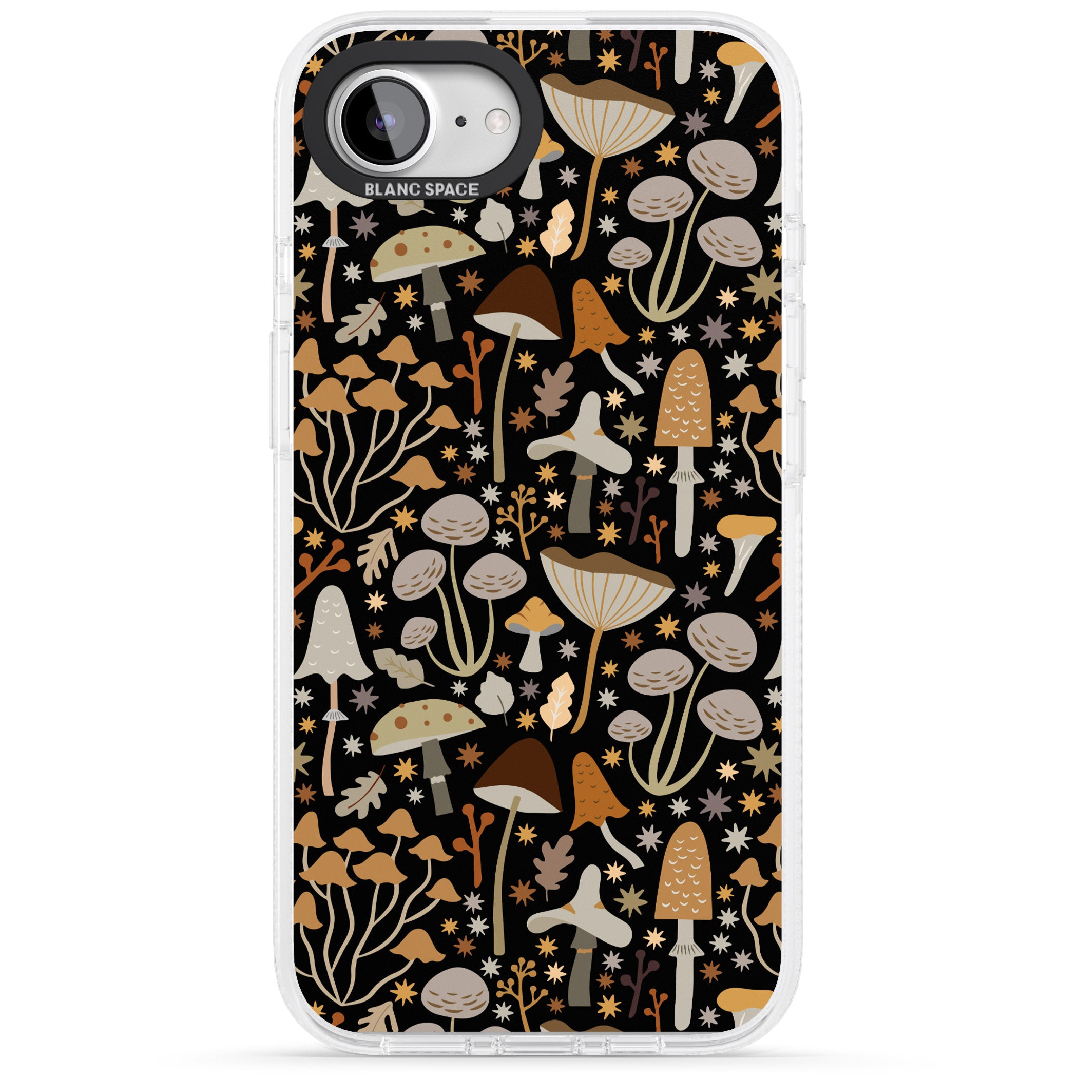Sentimental Mushrooms Pattern iPhone 16e Clear Case Impact Air - Blanc Space
