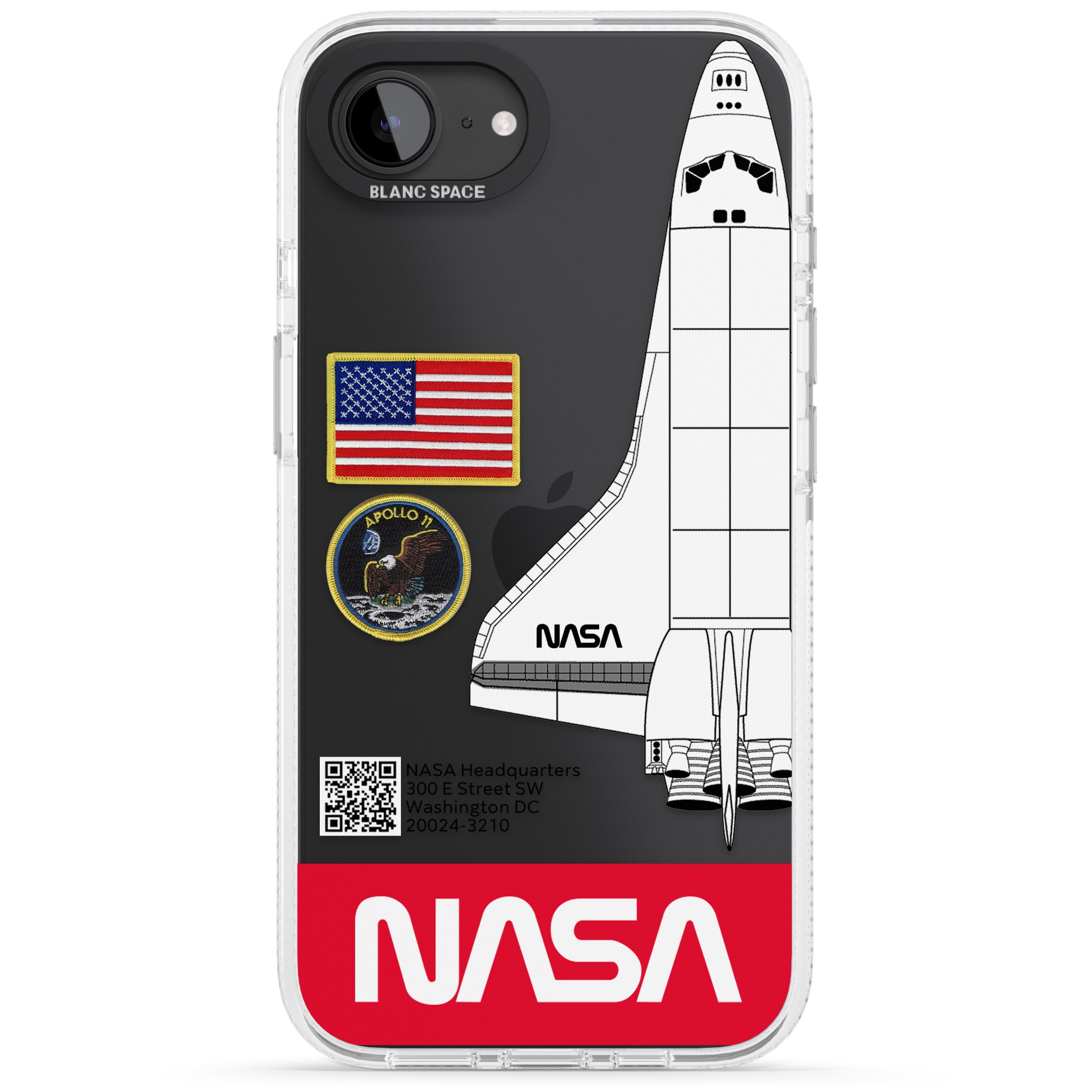 NASA Apollo 11 iPhone 16e Clear Case Impact Air - Blanc Space