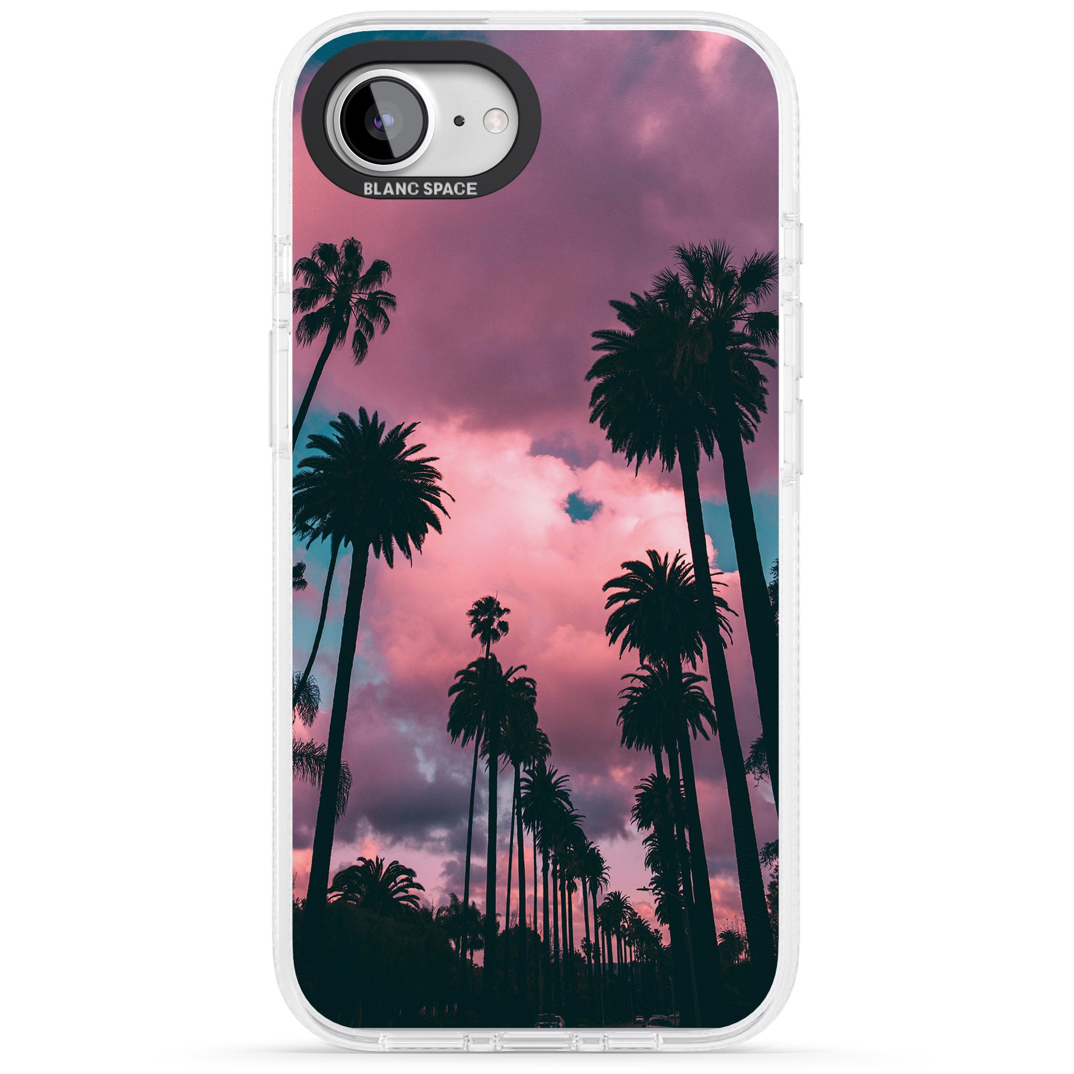 Palm Tree Sunset Photograph iPhone 16e Clear Case Impact Air - Blanc Space