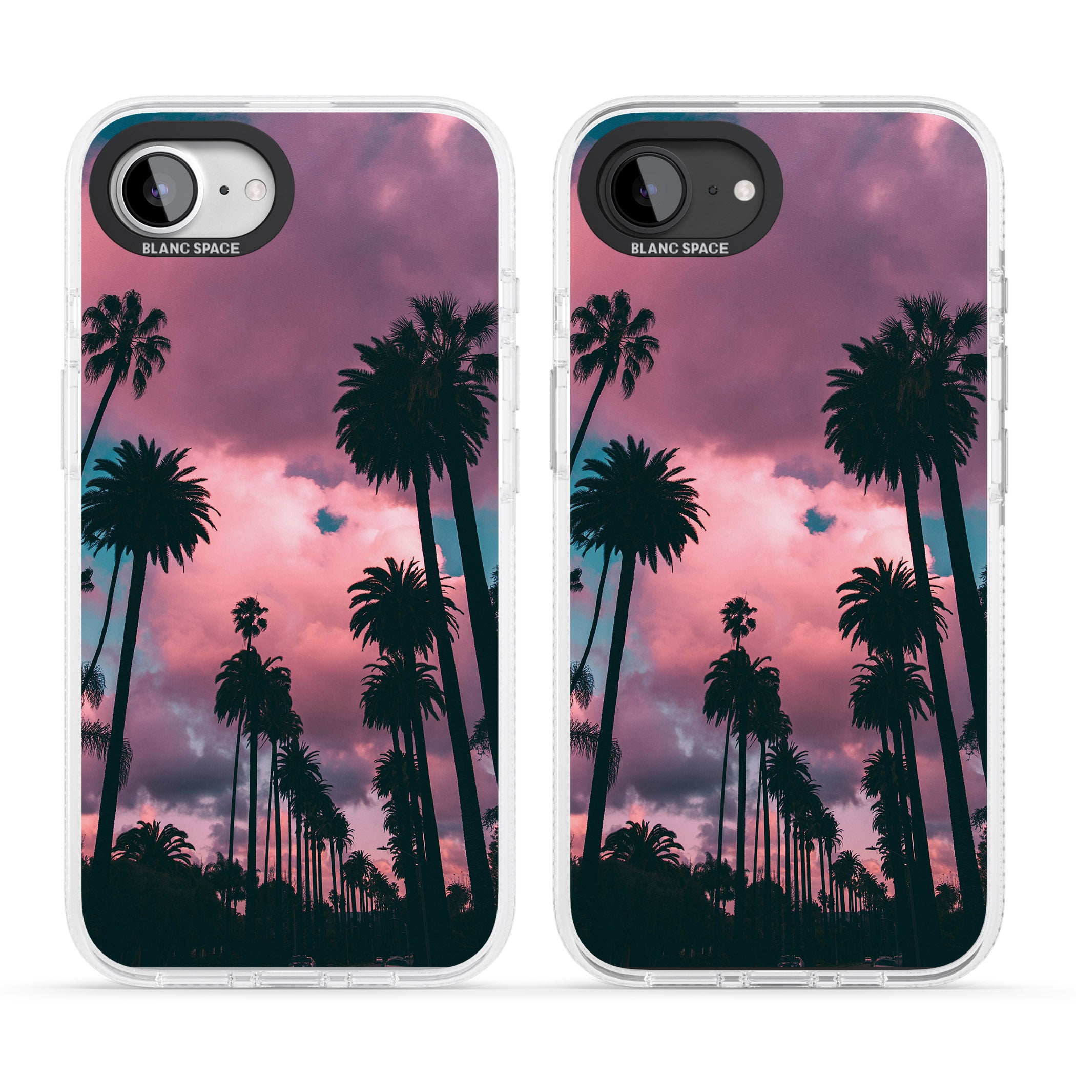 Palm Tree Sunset Photograph iPhone 16e Clear Case Impact Air - Blanc Space