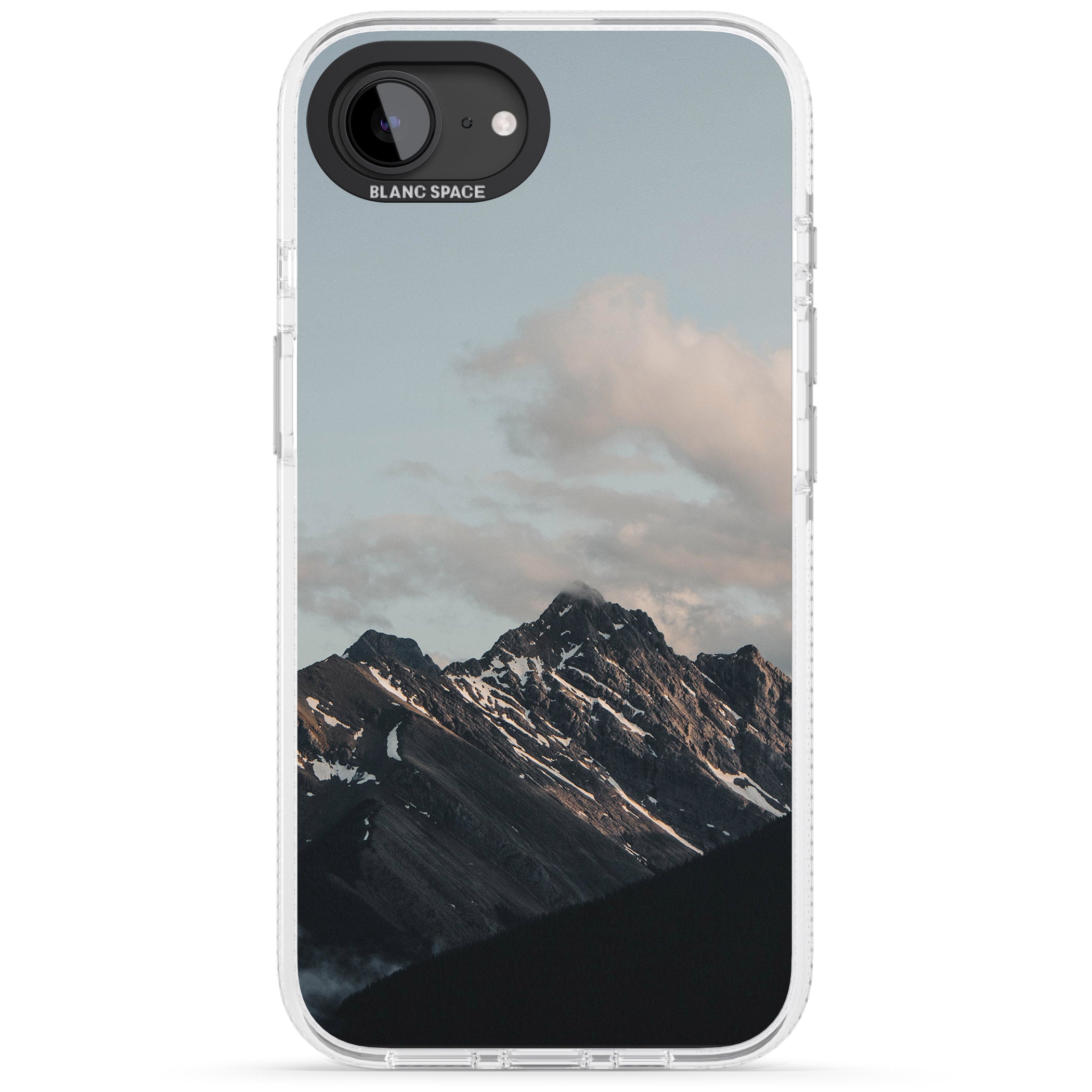 Mountain Range Photograph iPhone 16e Clear Case Impact Air - Blanc Space