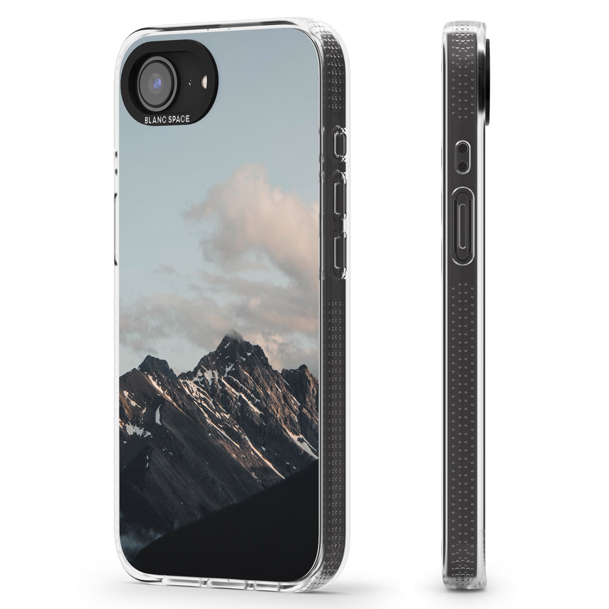 Mountain Range Photograph iPhone 16e Clear Case Impact Air - Blanc Space